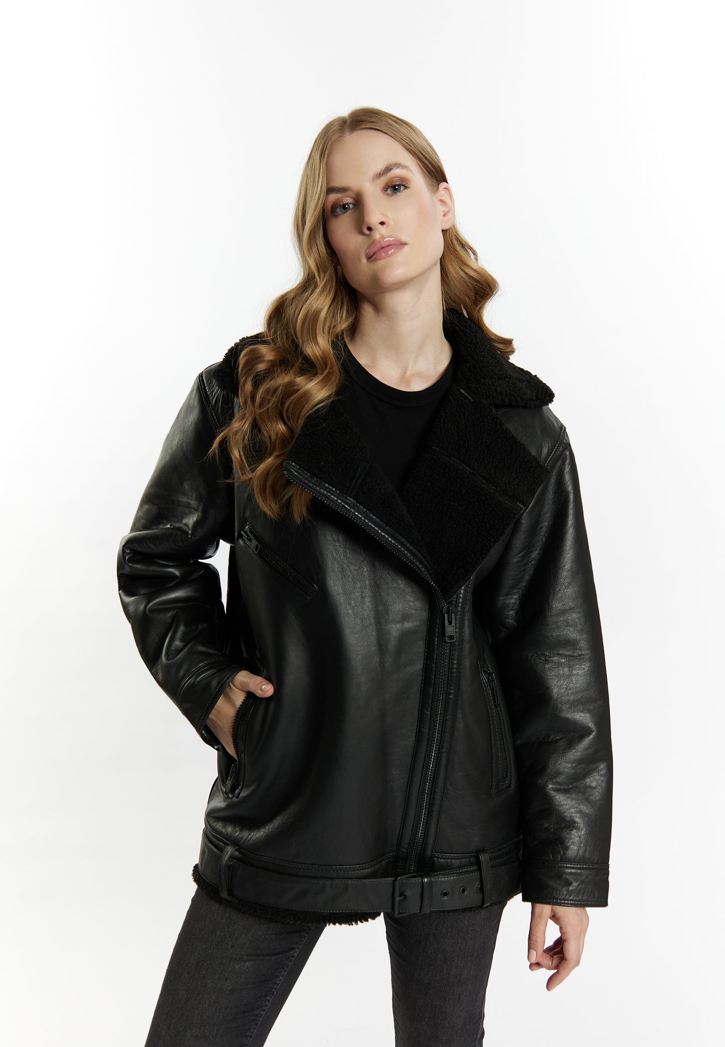 DreiMaster Vintage women's leather biker jacket