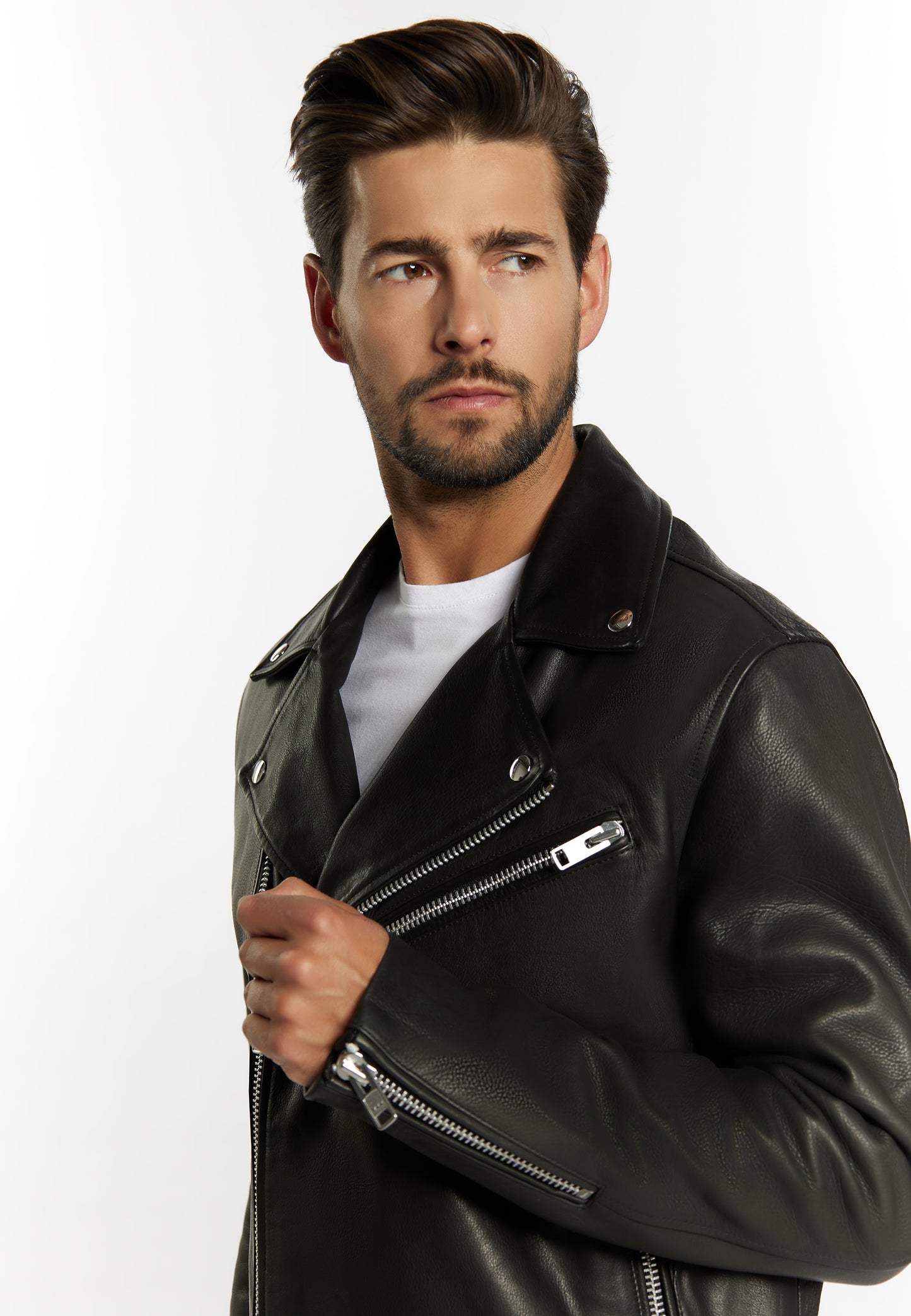 DreiMaster Vintage men's leather biker jacket