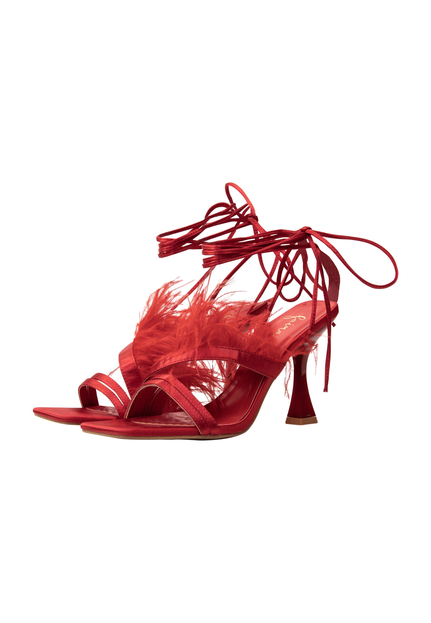 faina women's sandal with feathers