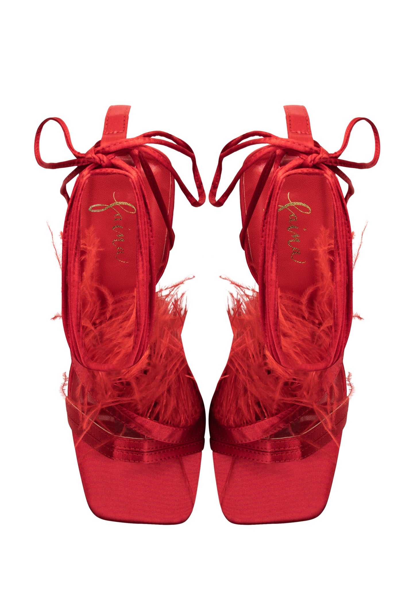 faina women's sandal with feathers