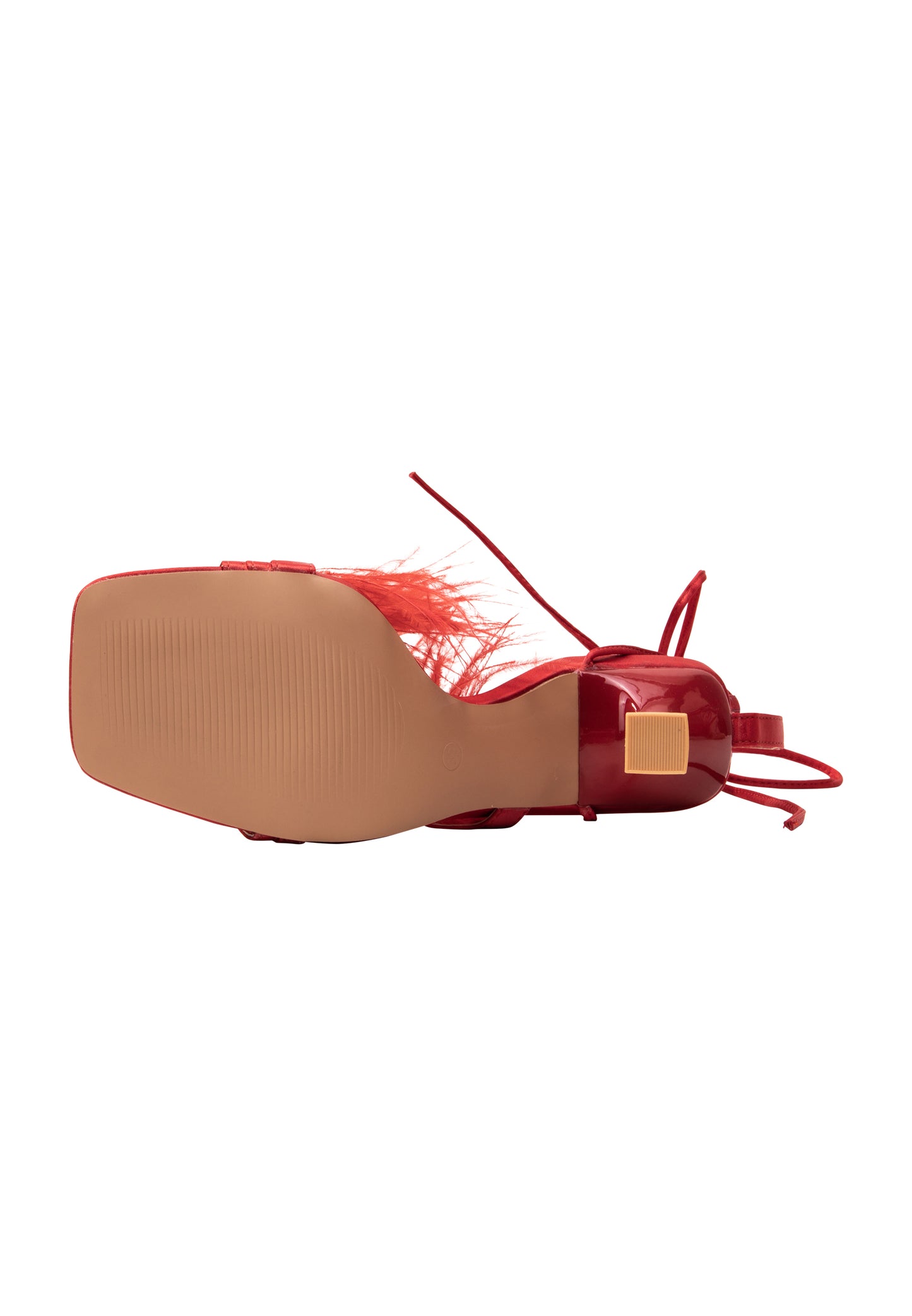 faina women's sandal with feathers