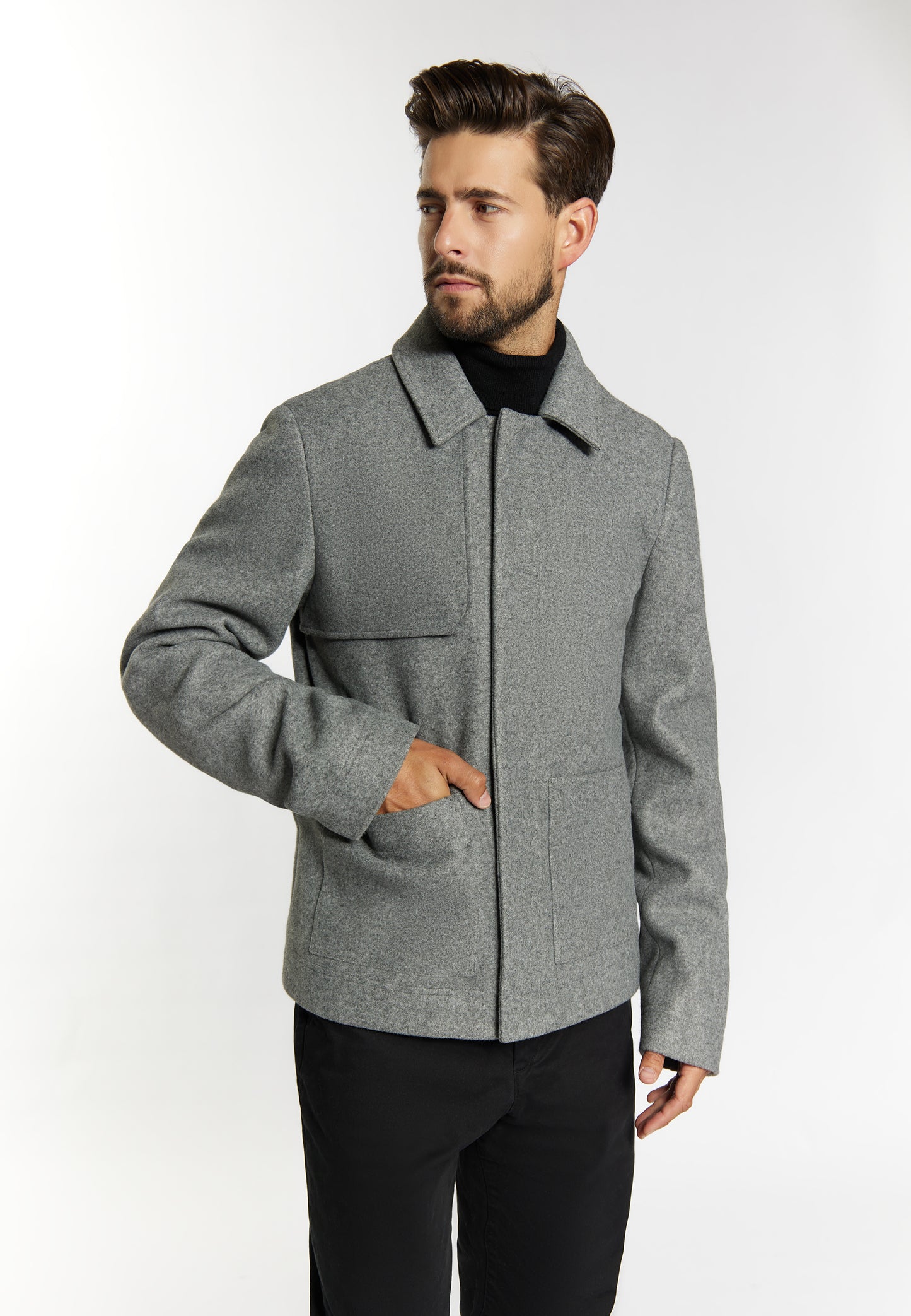 DreiMaster Klassik men's transitional jacket in a wool look