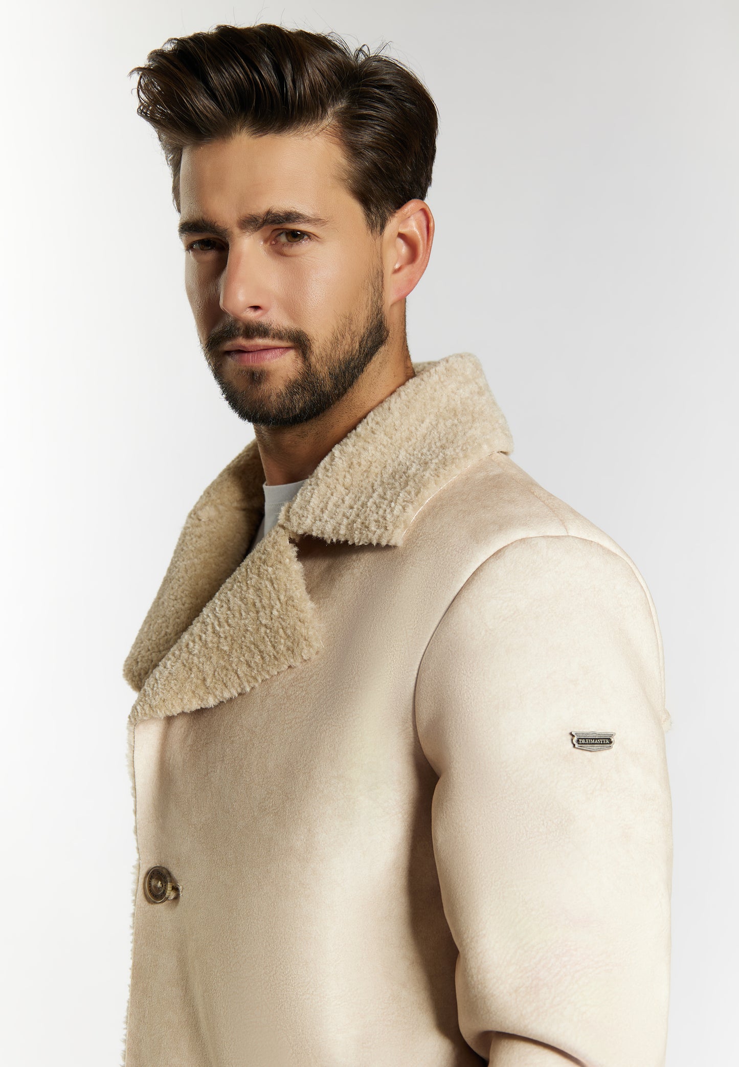 DreiMaster Vintage men's transition jacket made of imitation fur