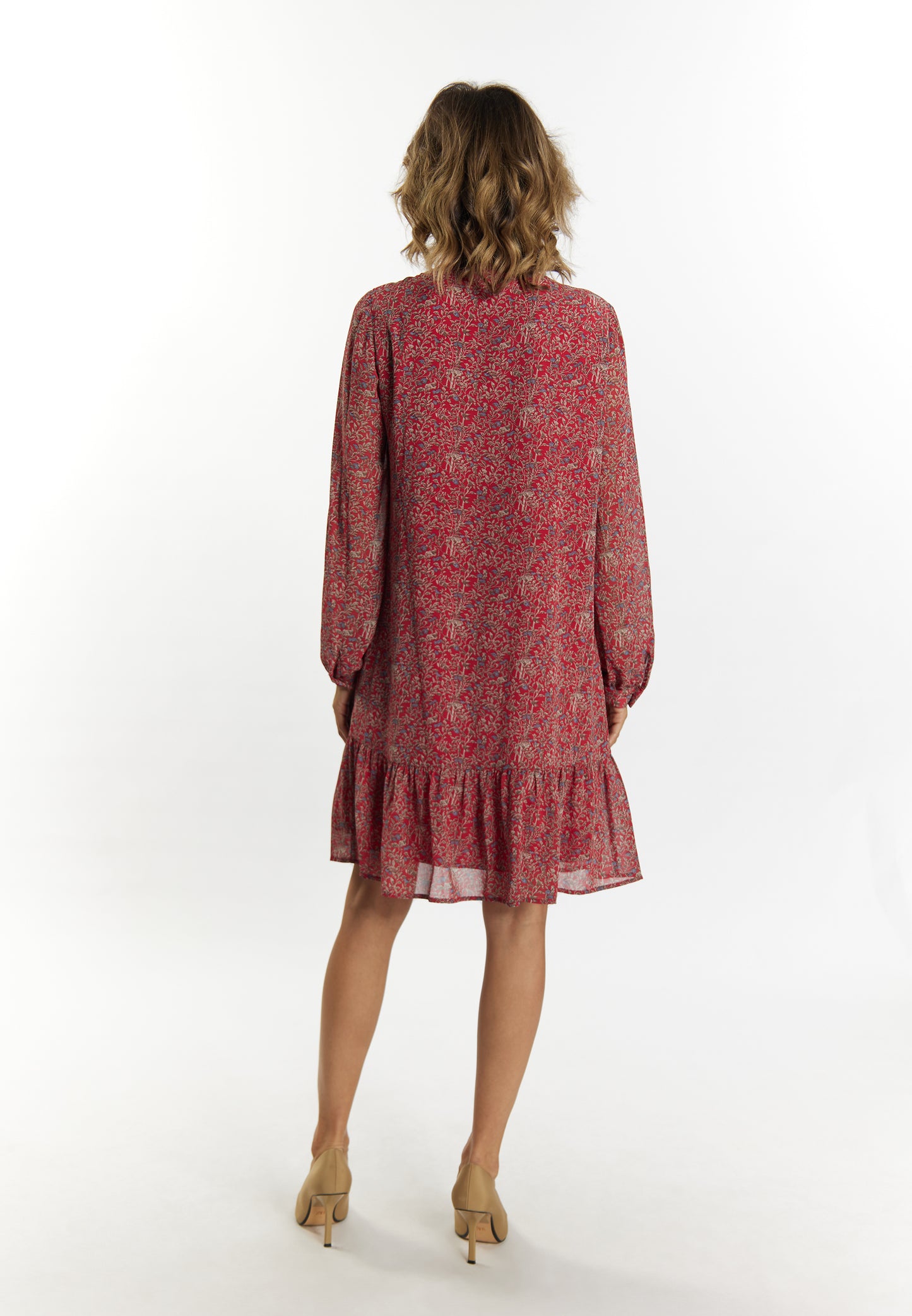 usha women's midi dress with floral print