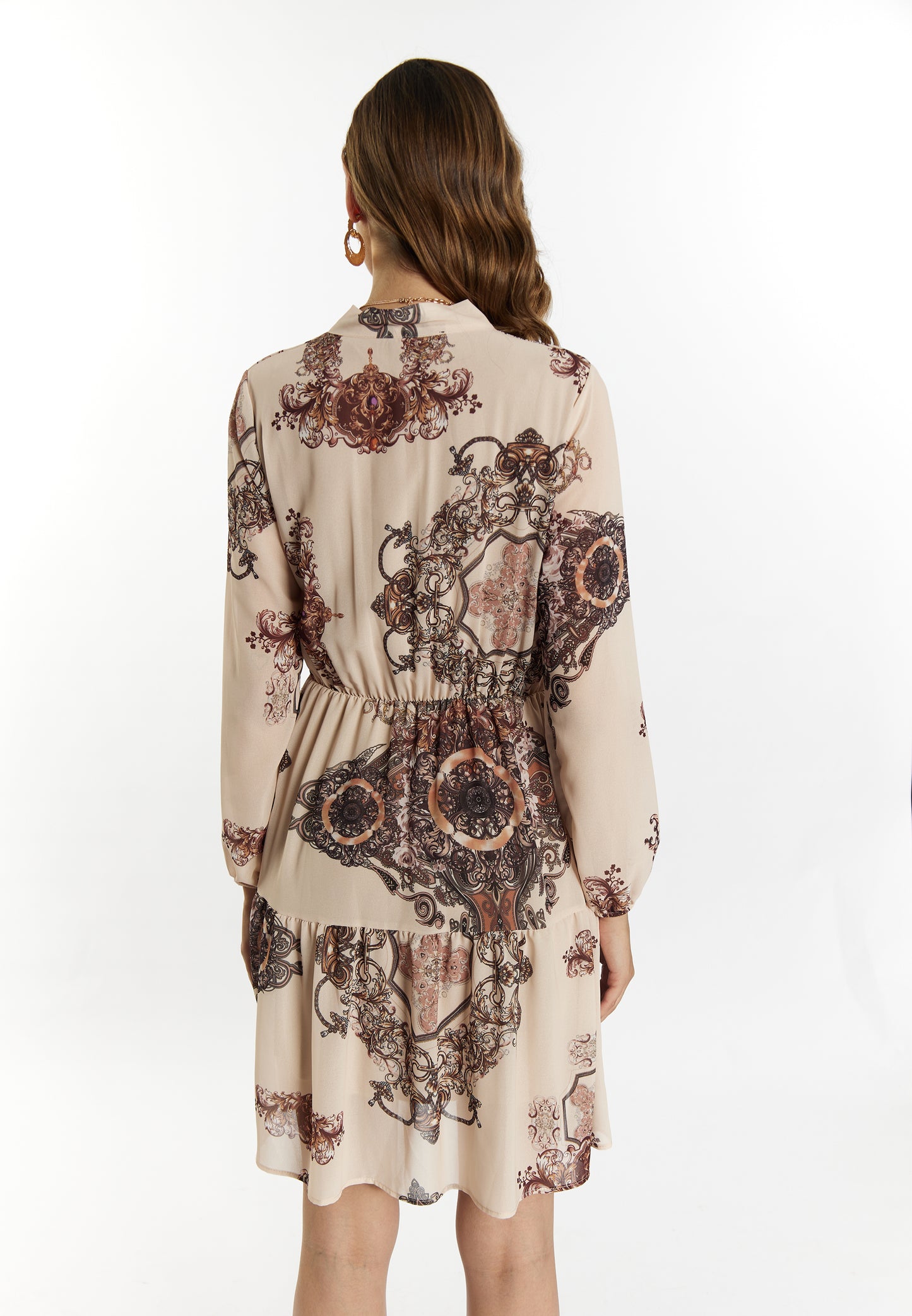 faina women's dress with baroque print