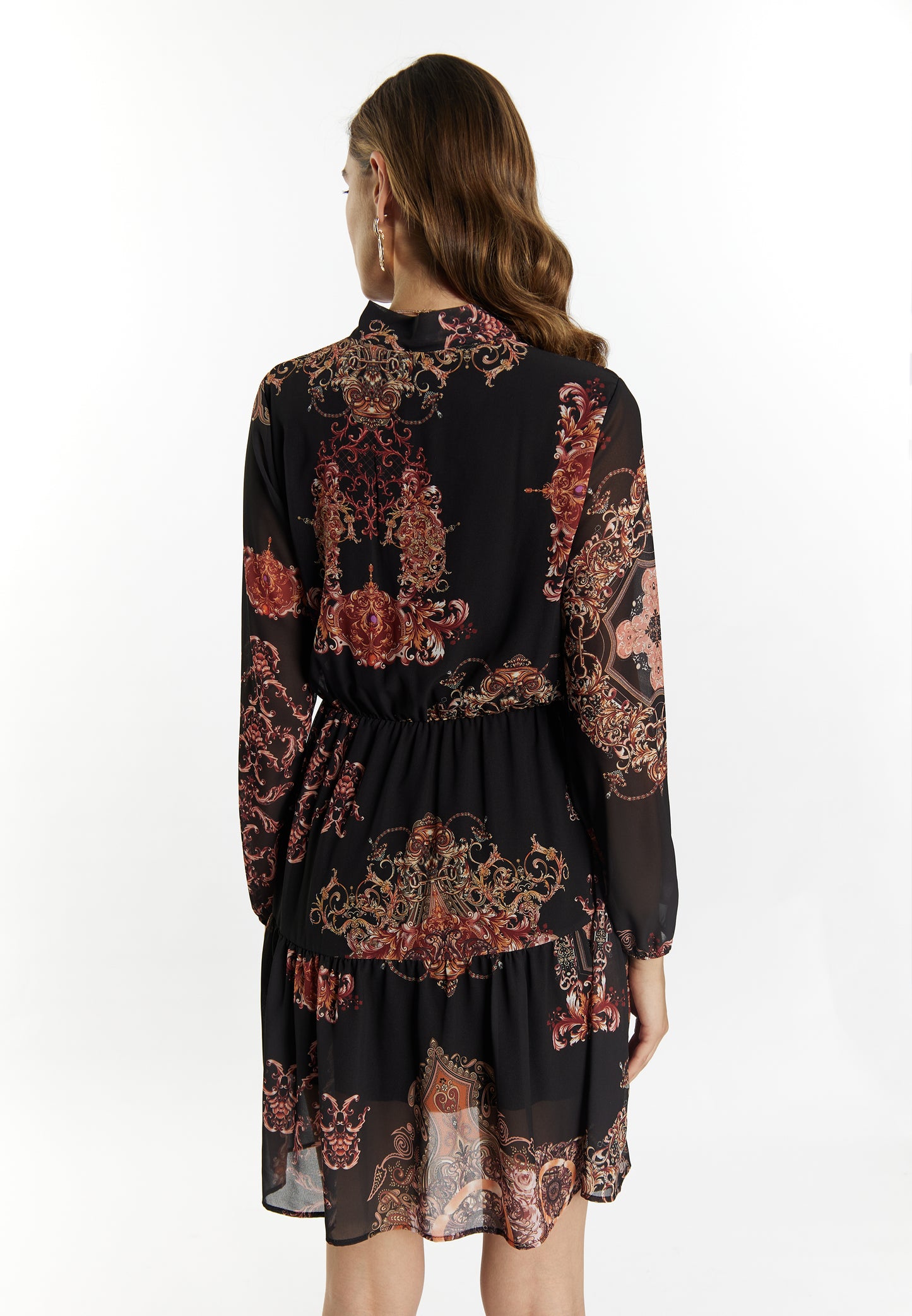 faina women's dress with baroque print