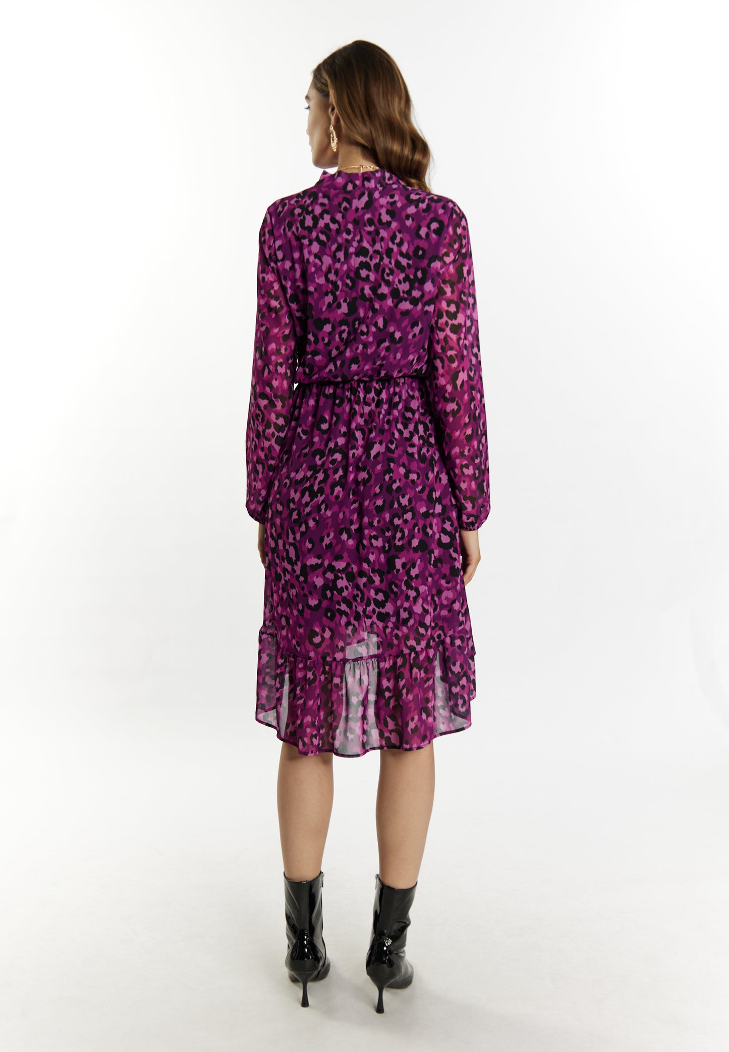 faina women's dress with leopard print