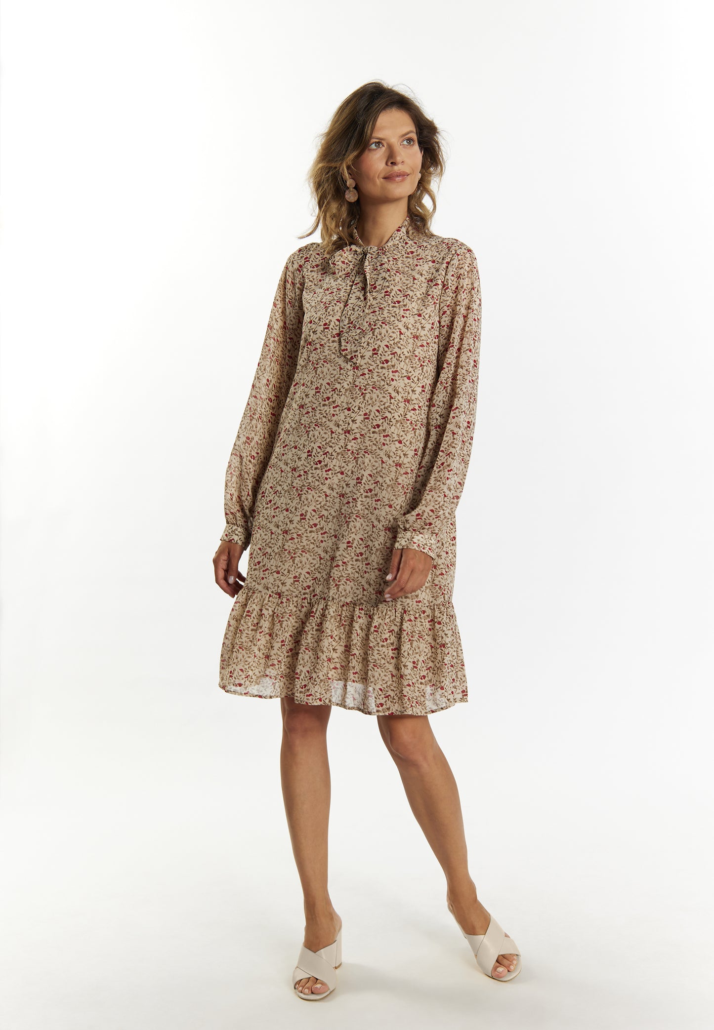 usha women's midi dress with floral print