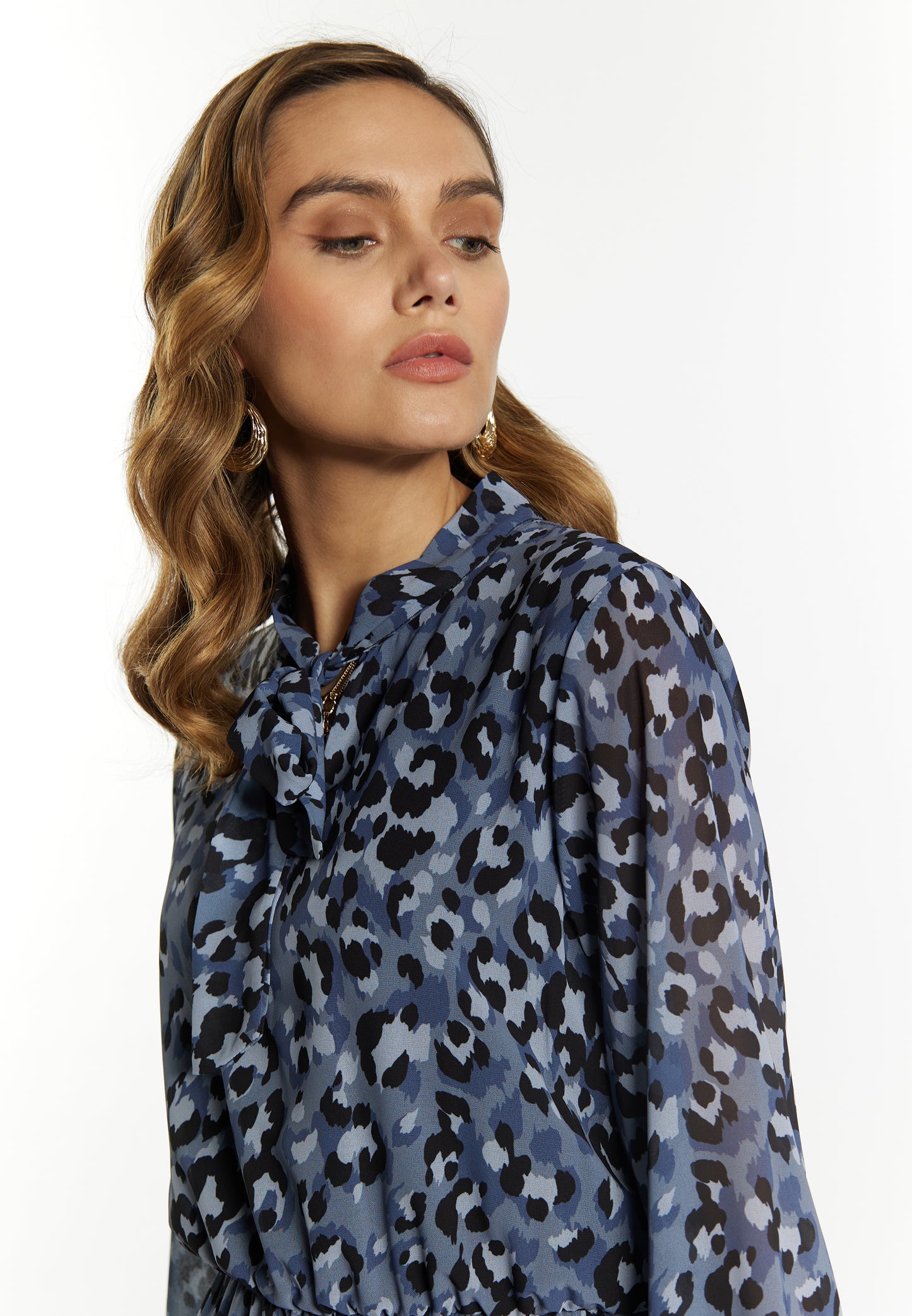 faina women's dress with leopard print