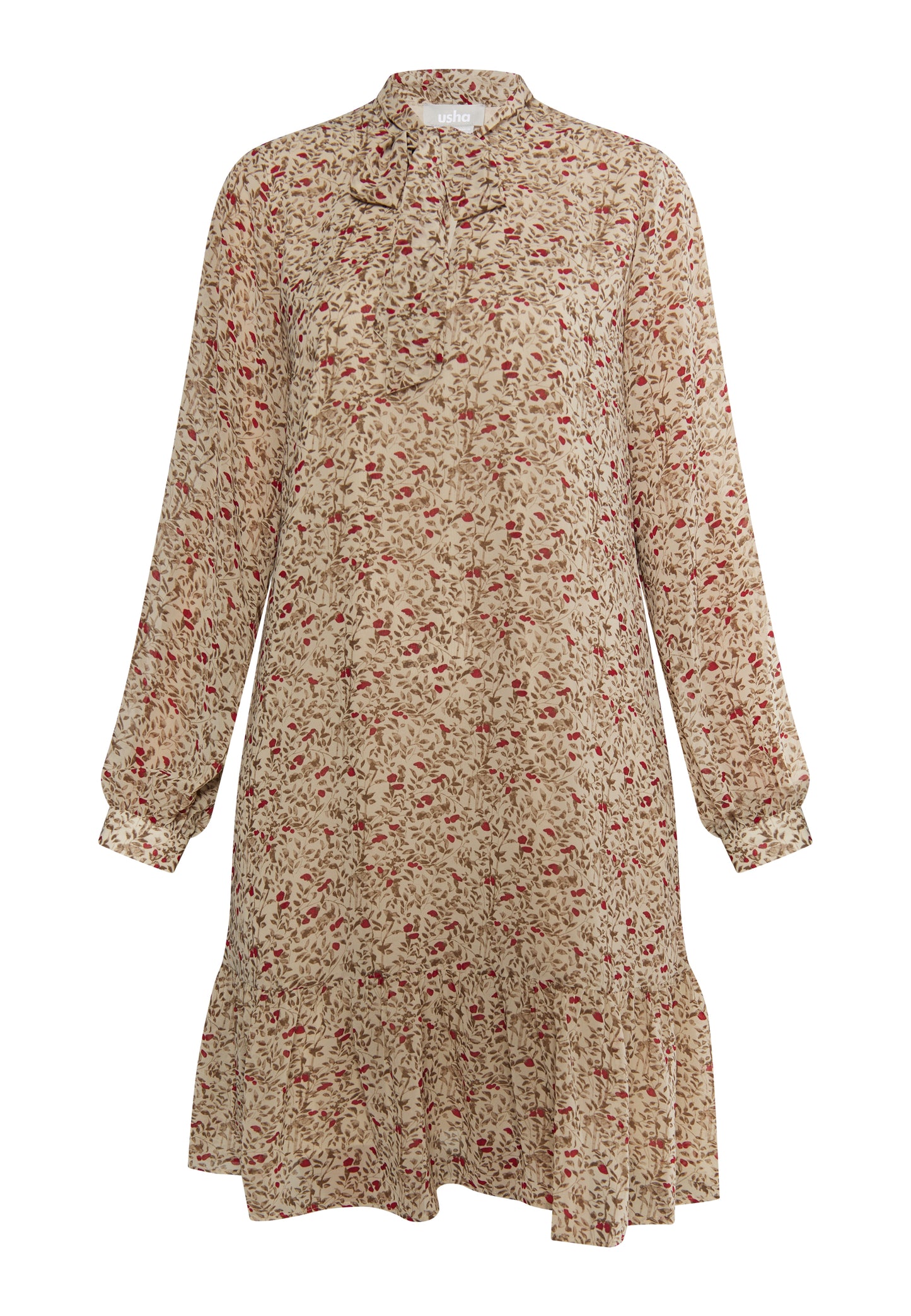 usha women's midi dress with floral print