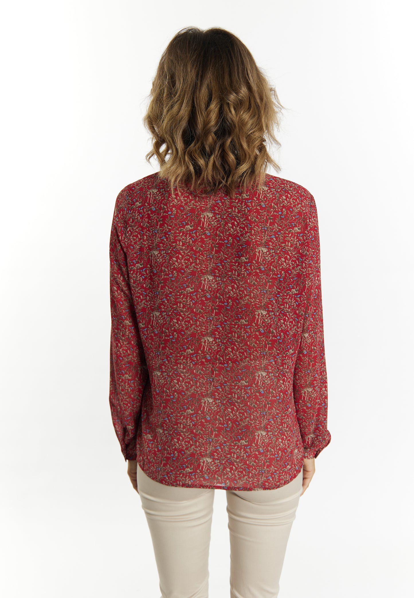 usha women's tie neck blouse