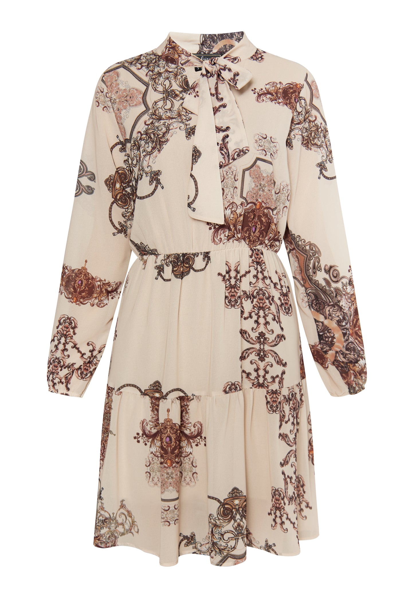 faina women's dress with baroque print