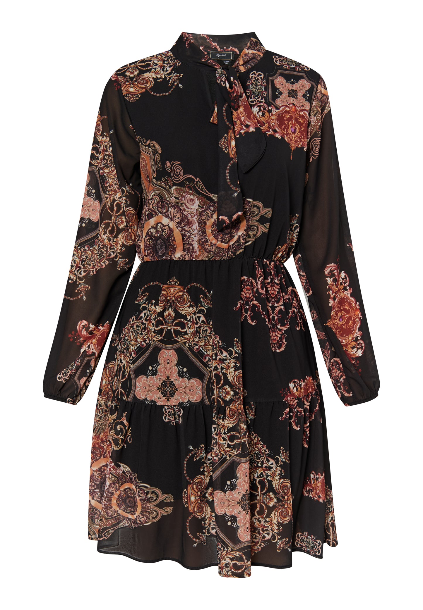 faina women's dress with baroque print