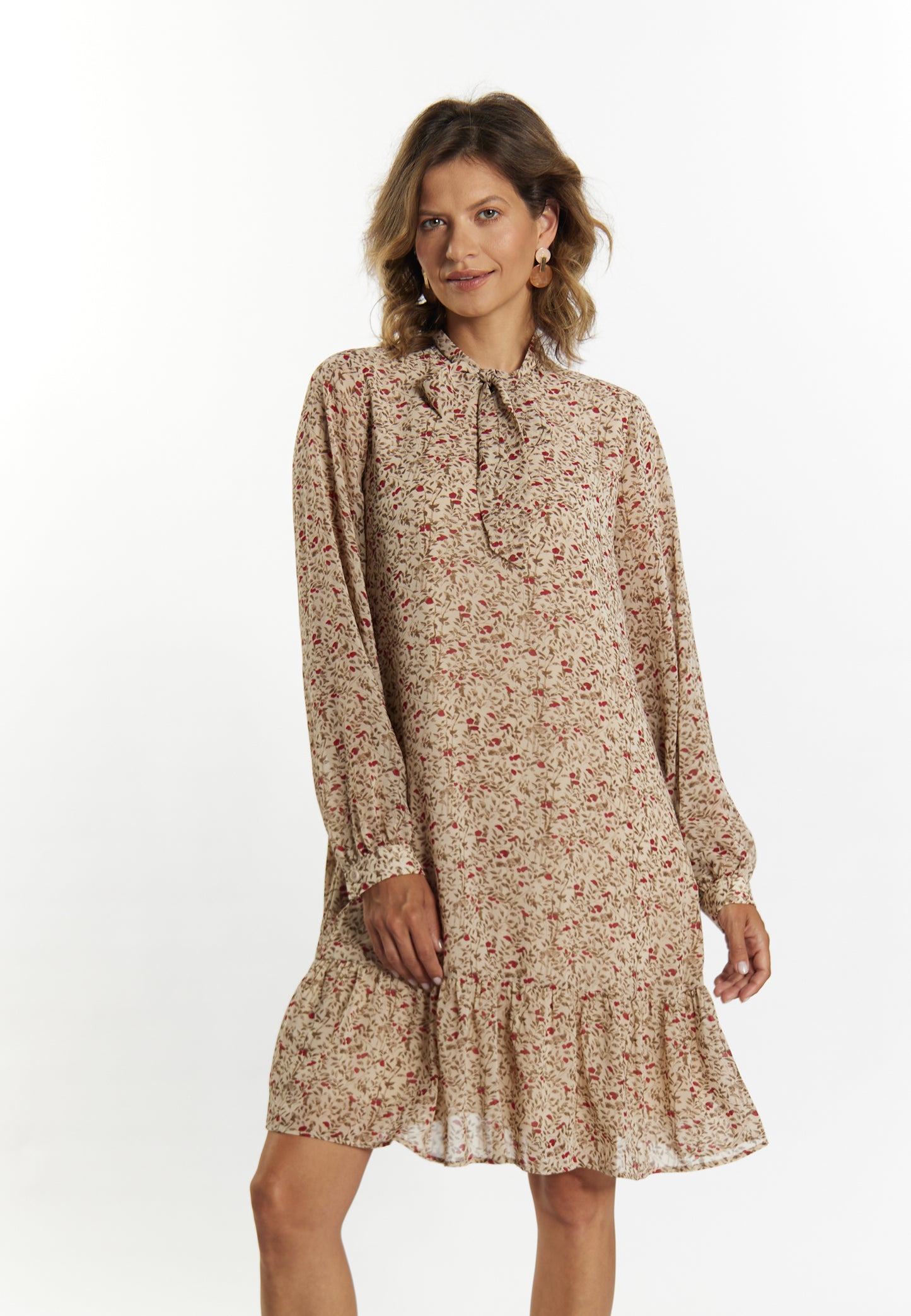 usha women's midi dress with floral print