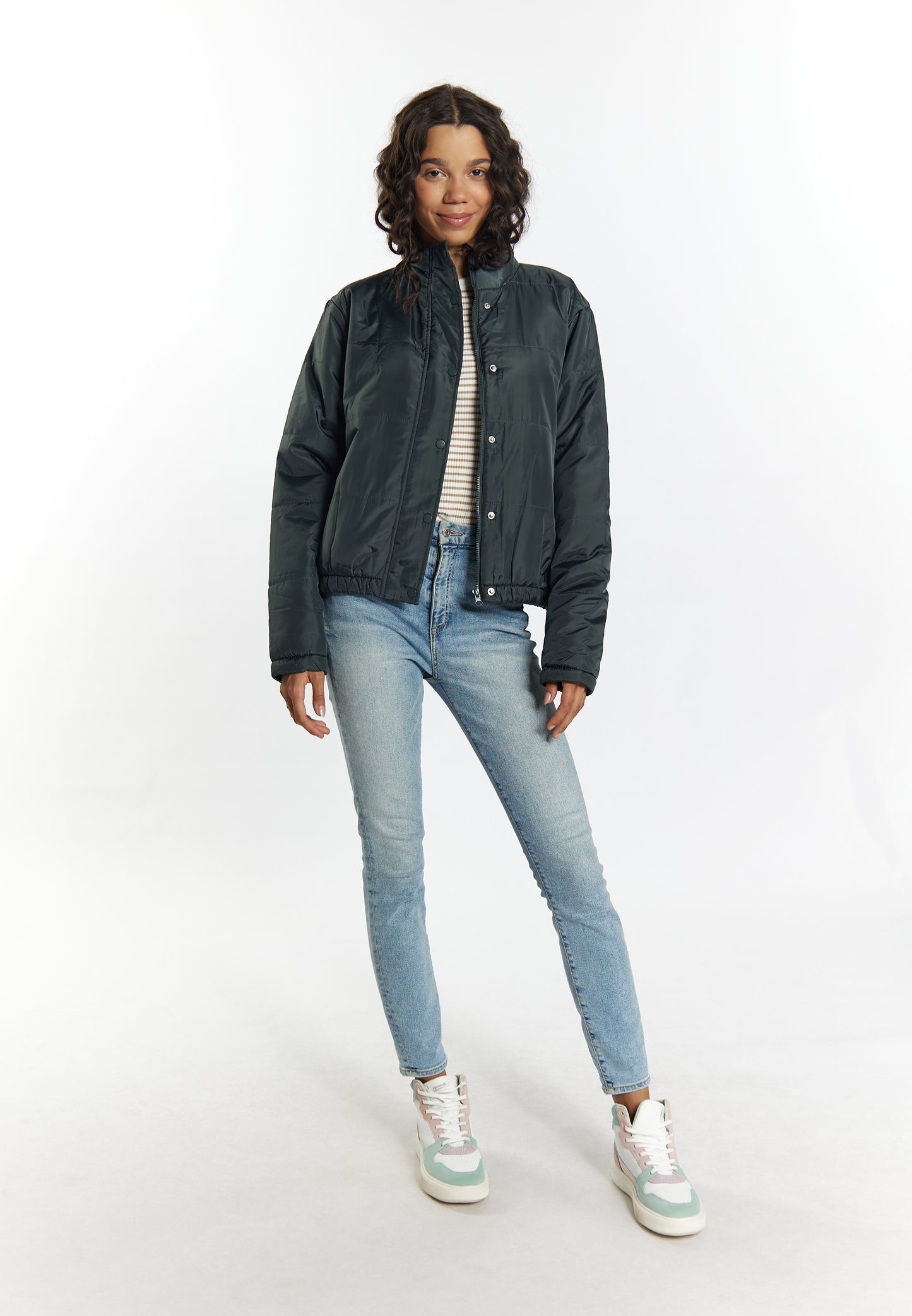 myMo women's lightly quilted bomber jacket
