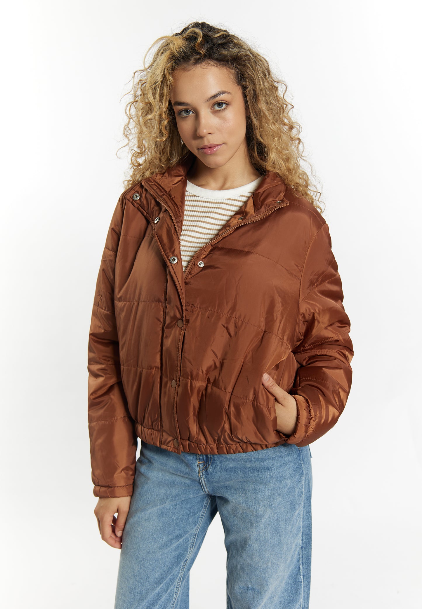 myMo women's lightly quilted bomber jacket