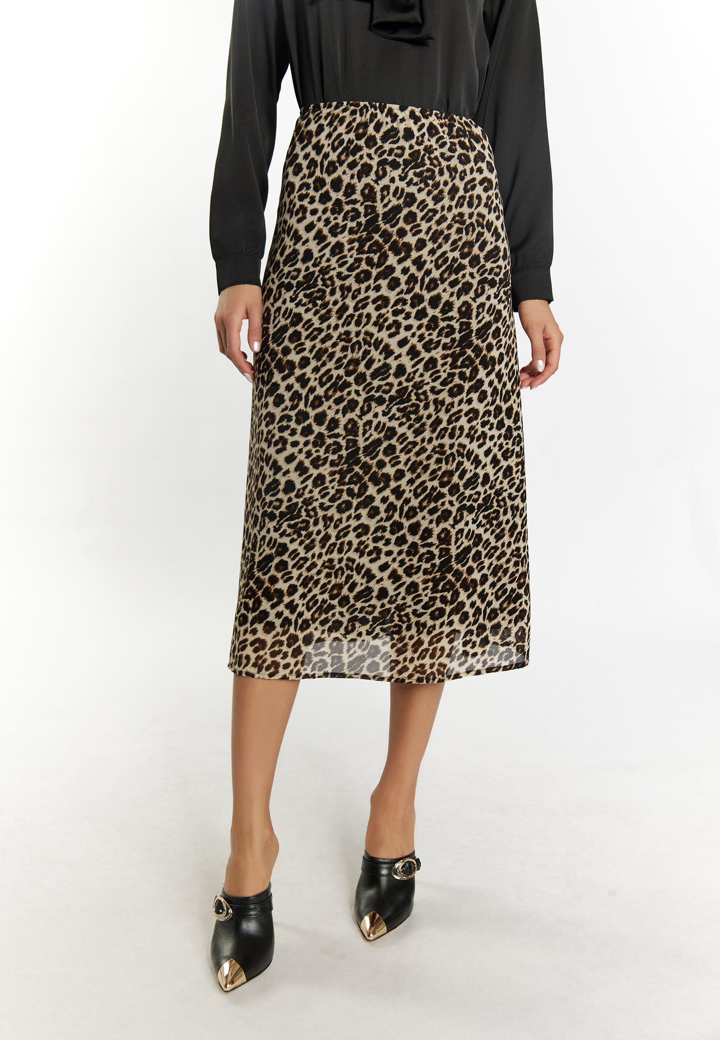 faina women's skirt with leopard print