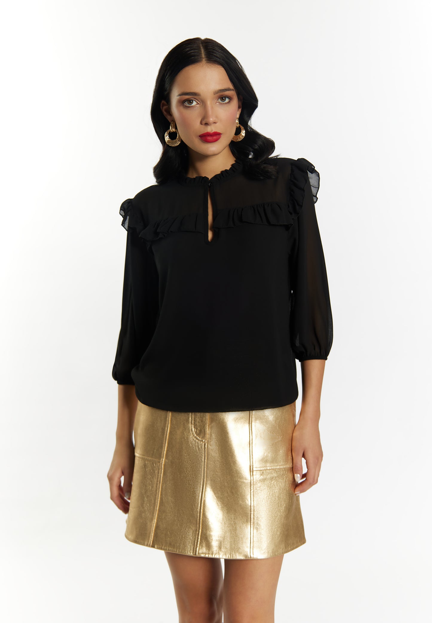 faina women's ruffle blouse