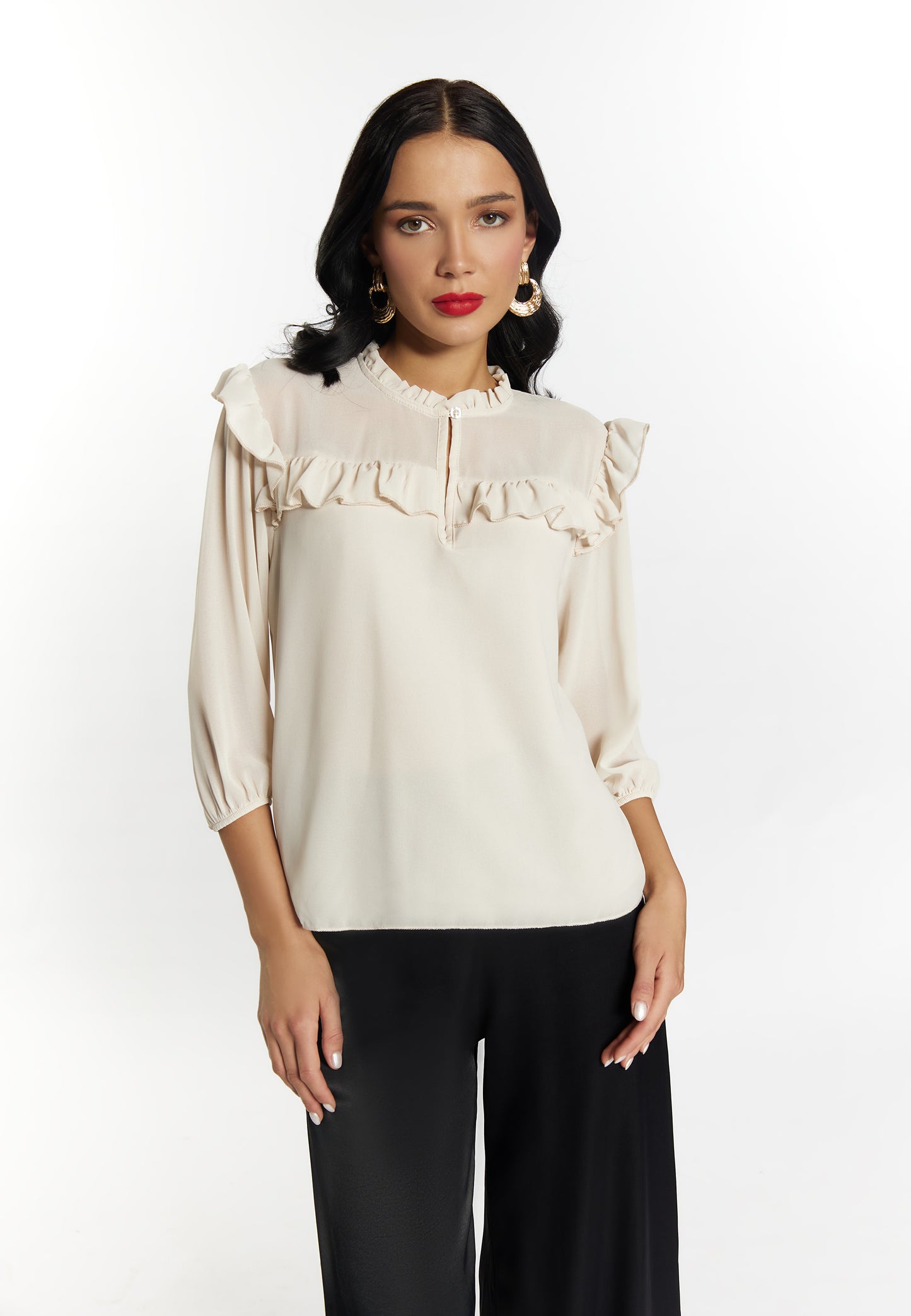 faina women's ruffle blouse