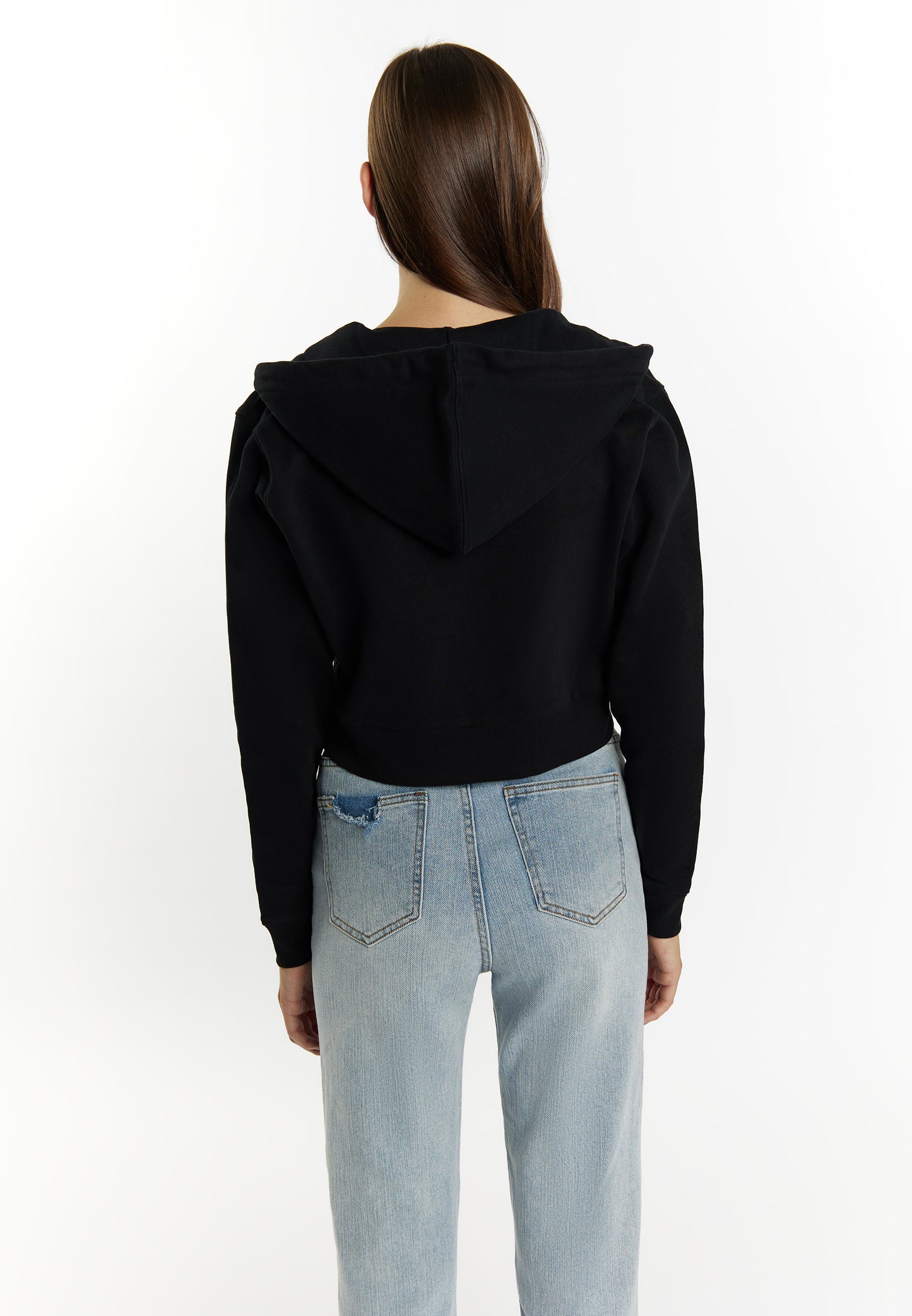 myMo women's cropped zip hoodie