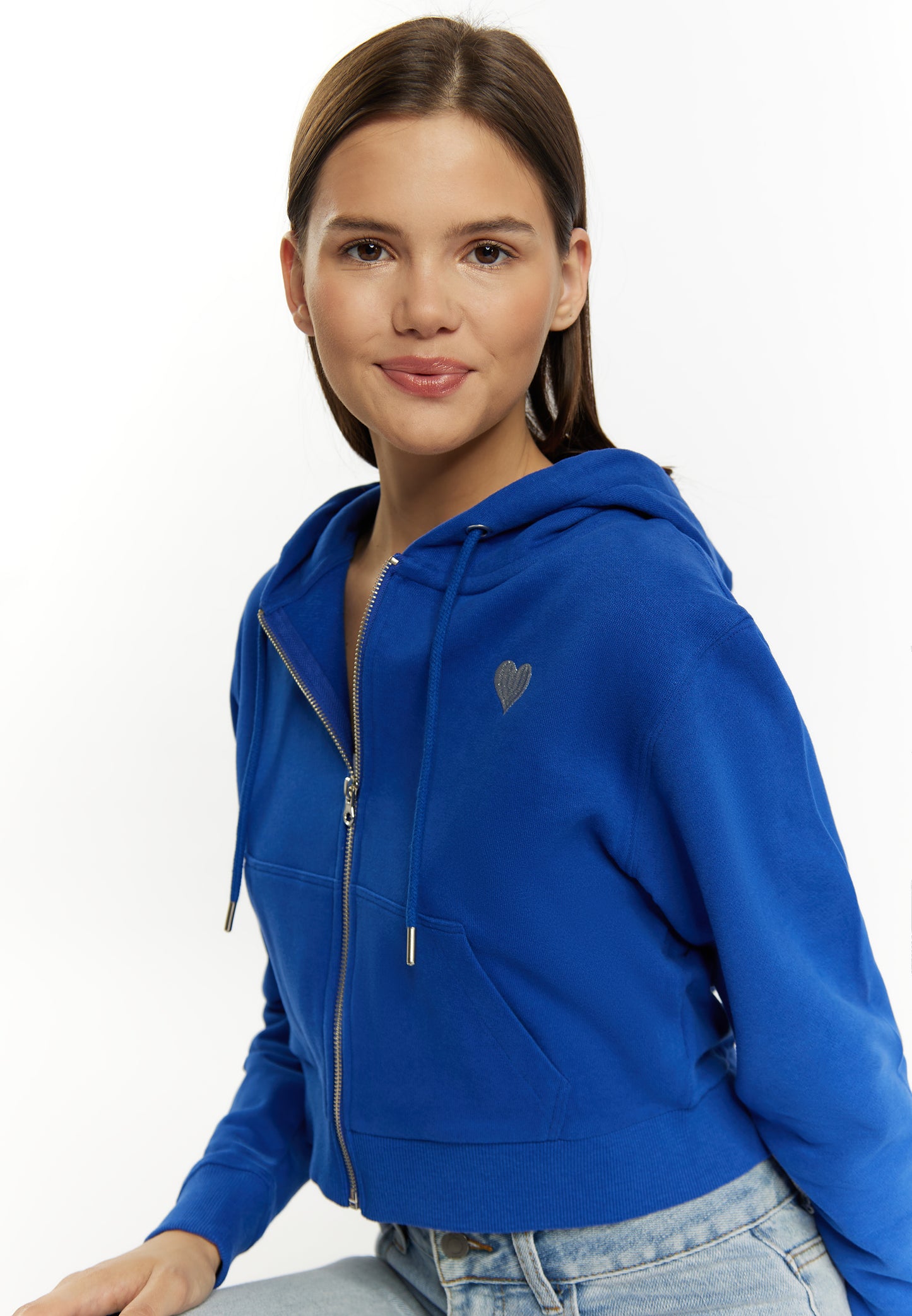 myMo women's cropped zip hoodie