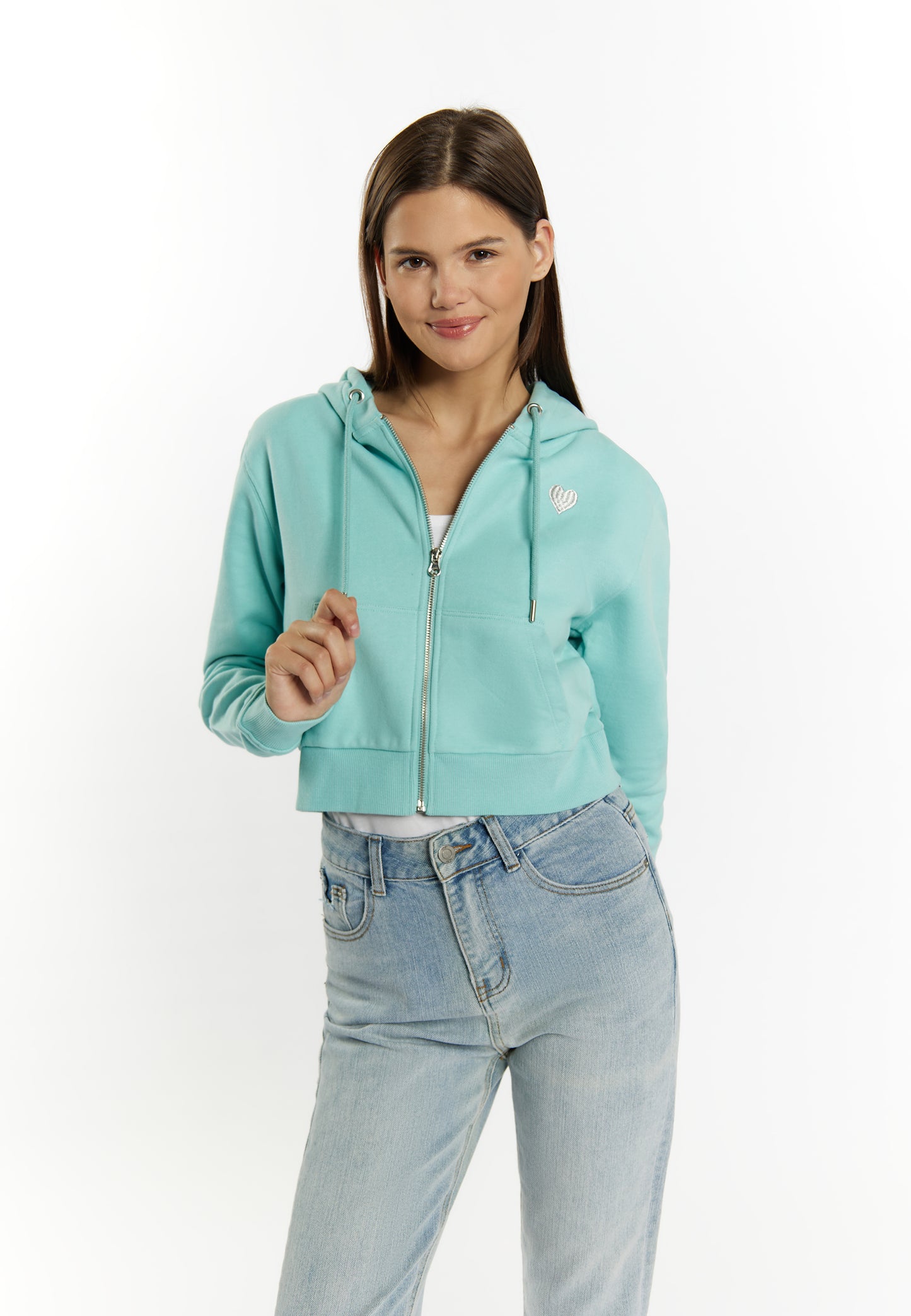myMo women's cropped zip hoodie
