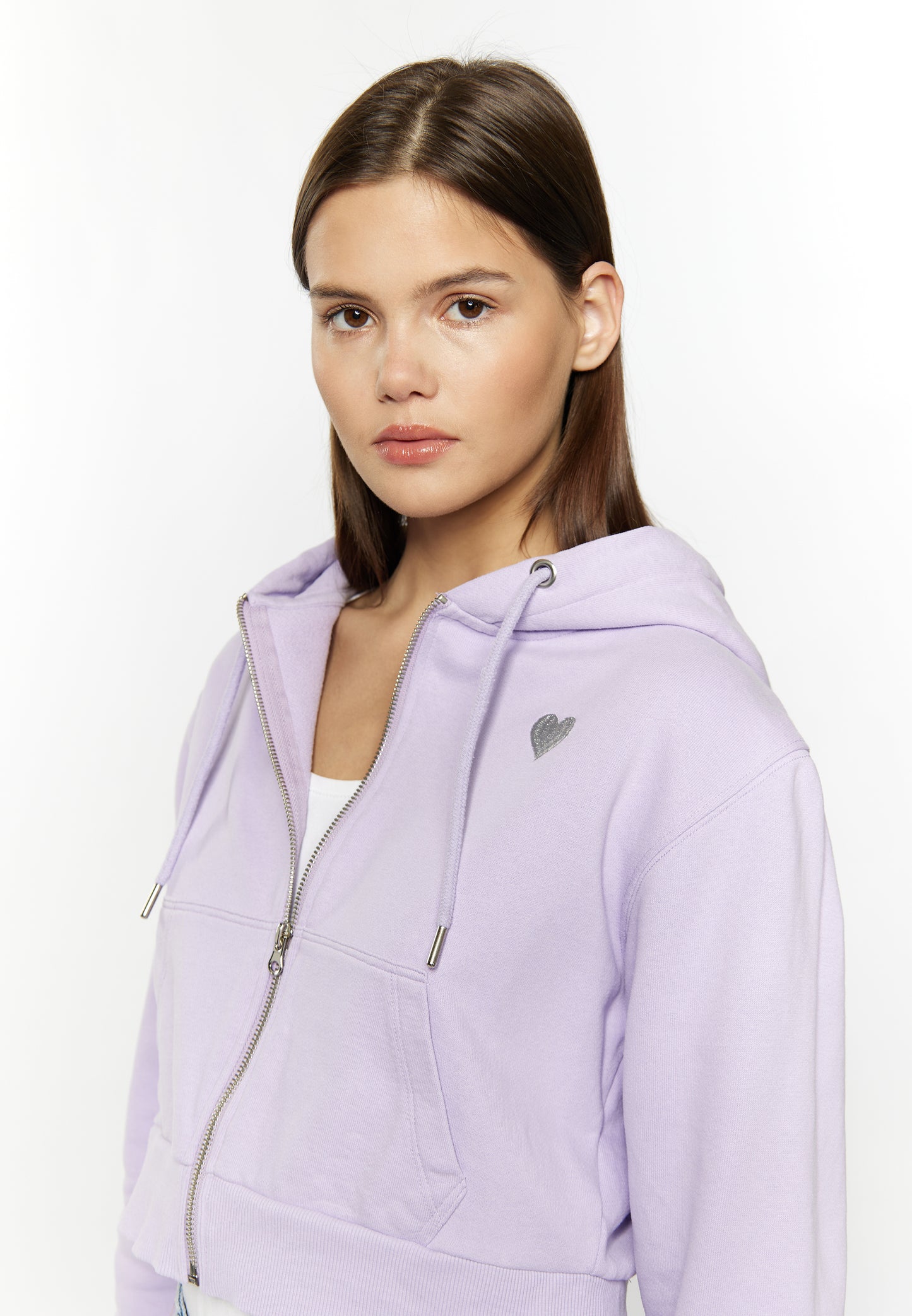 myMo women's cropped zip hoodie