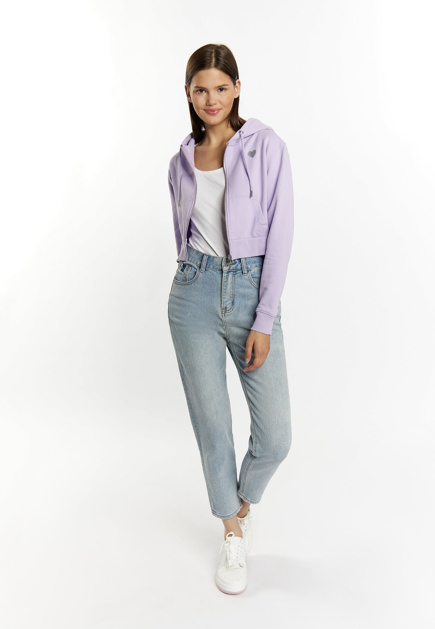 myMo women's cropped zip hoodie