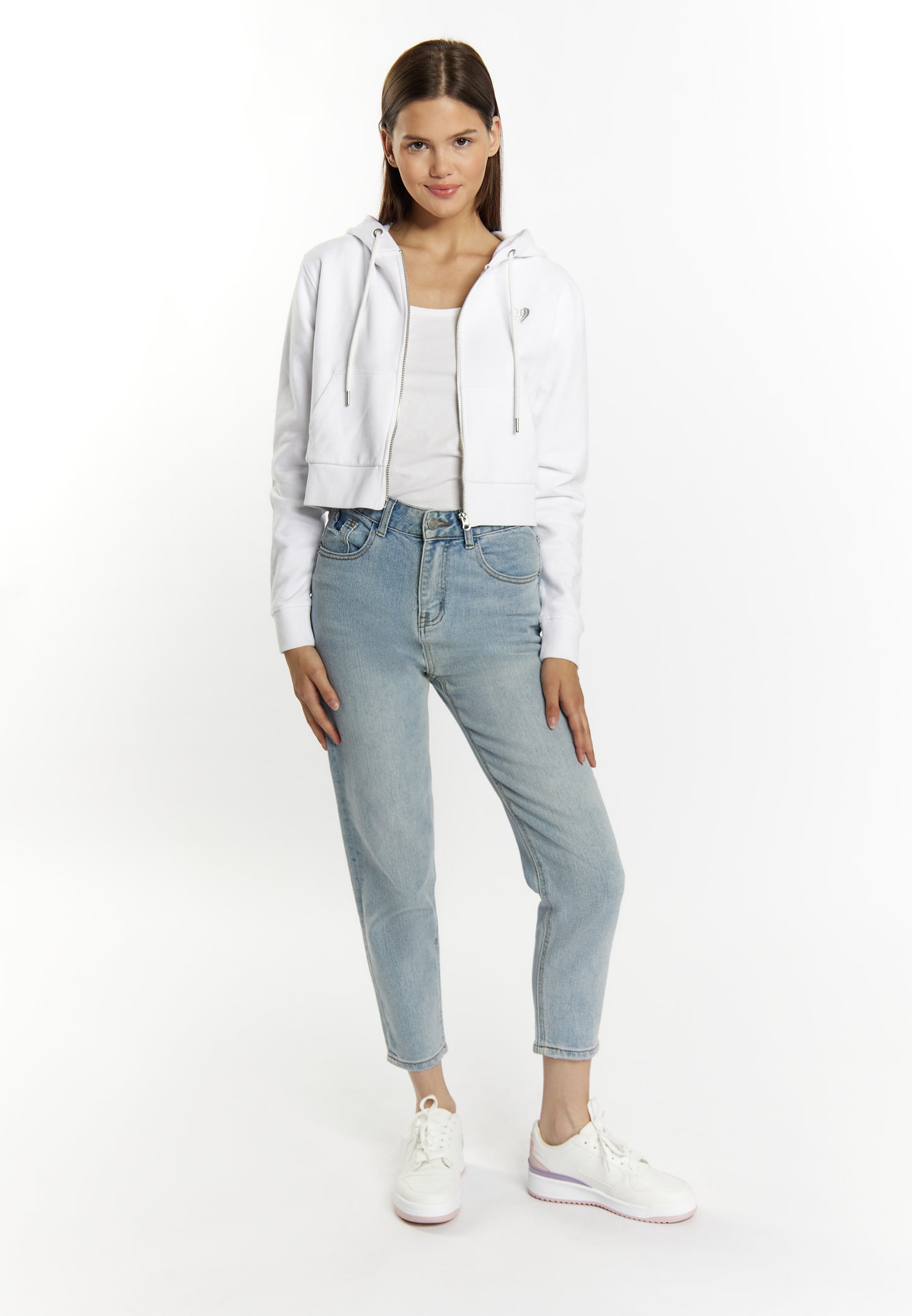 myMo women's cropped zip hoodie