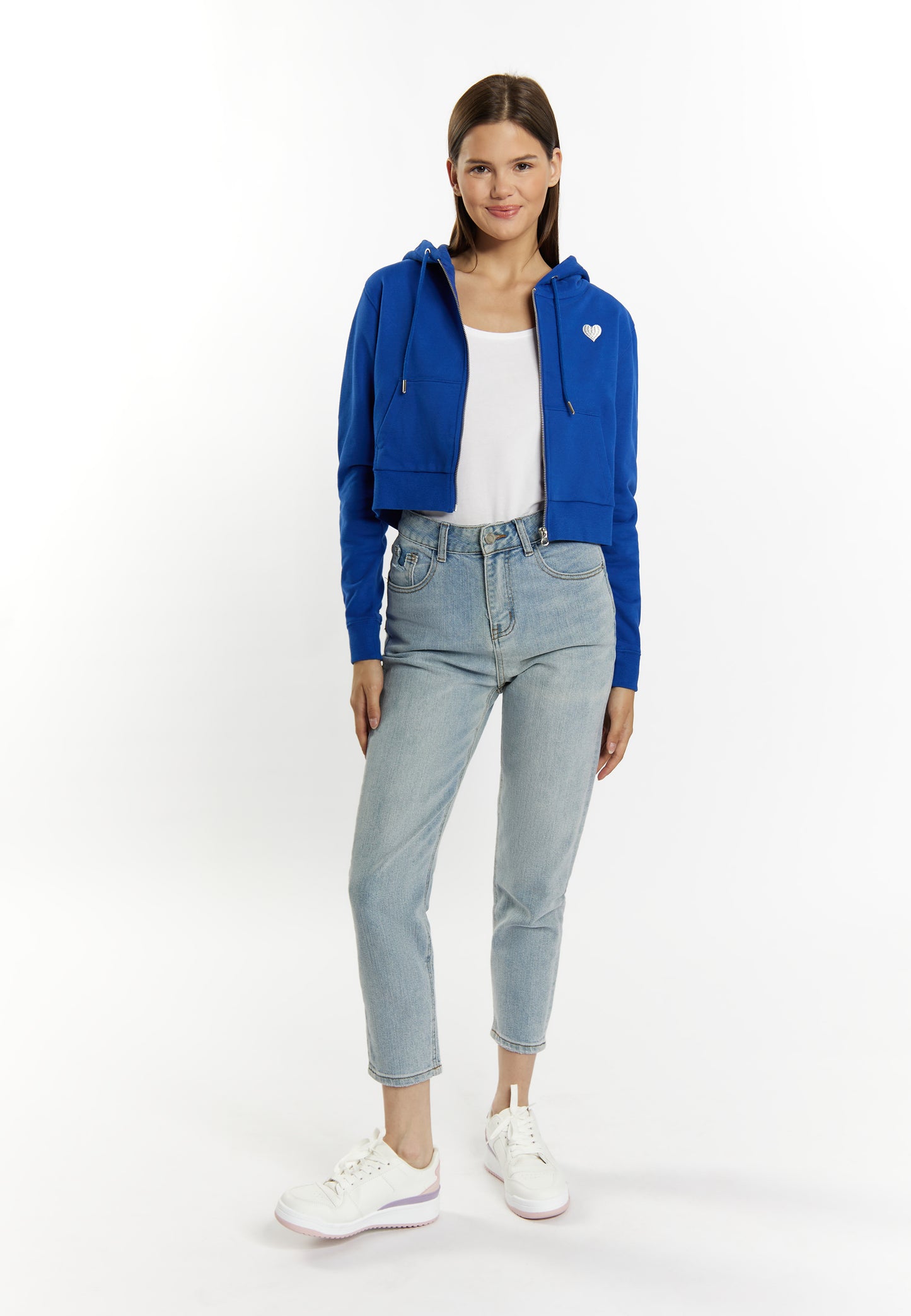 myMo women's cropped zip hoodie