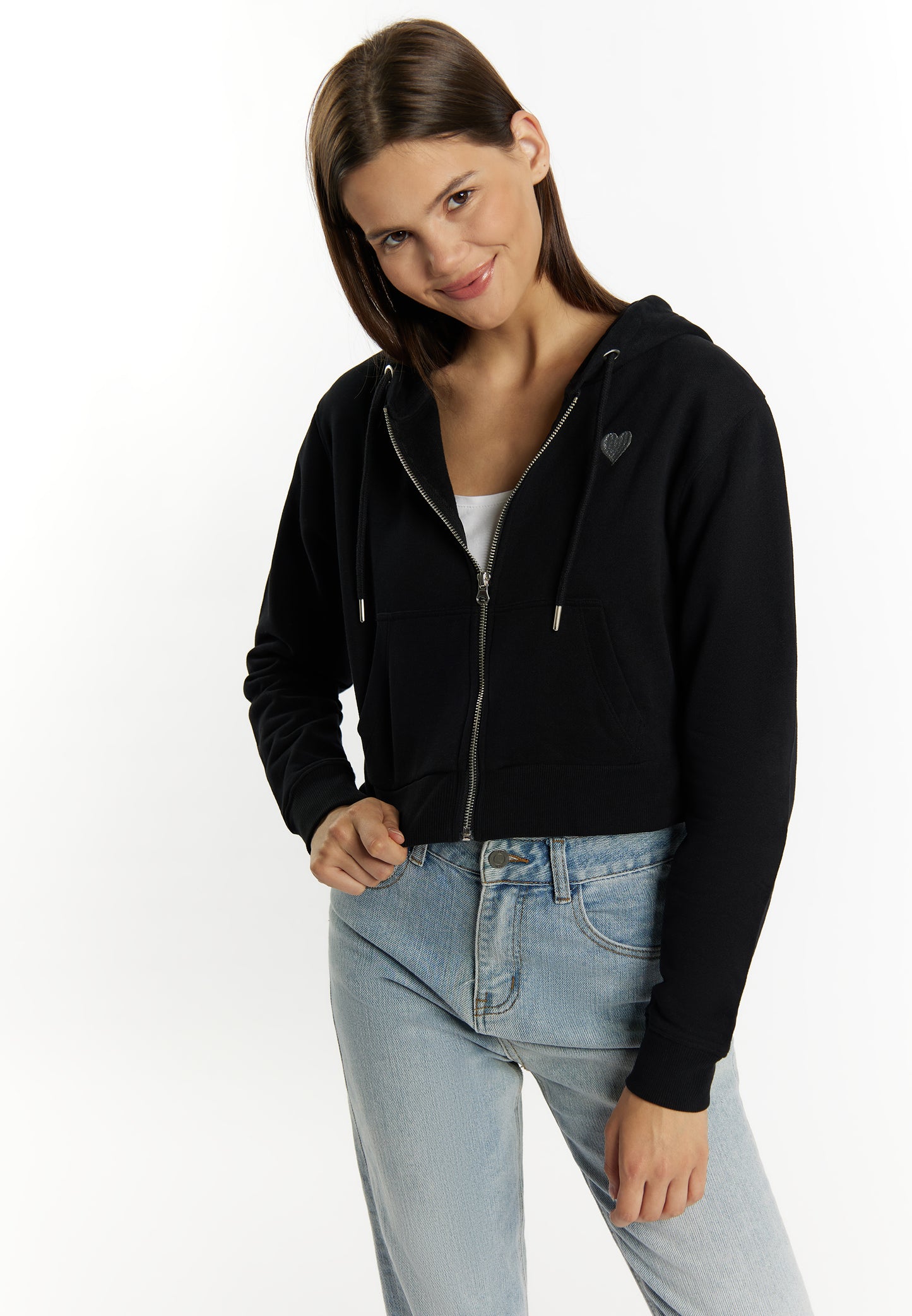 myMo women's cropped zip hoodie