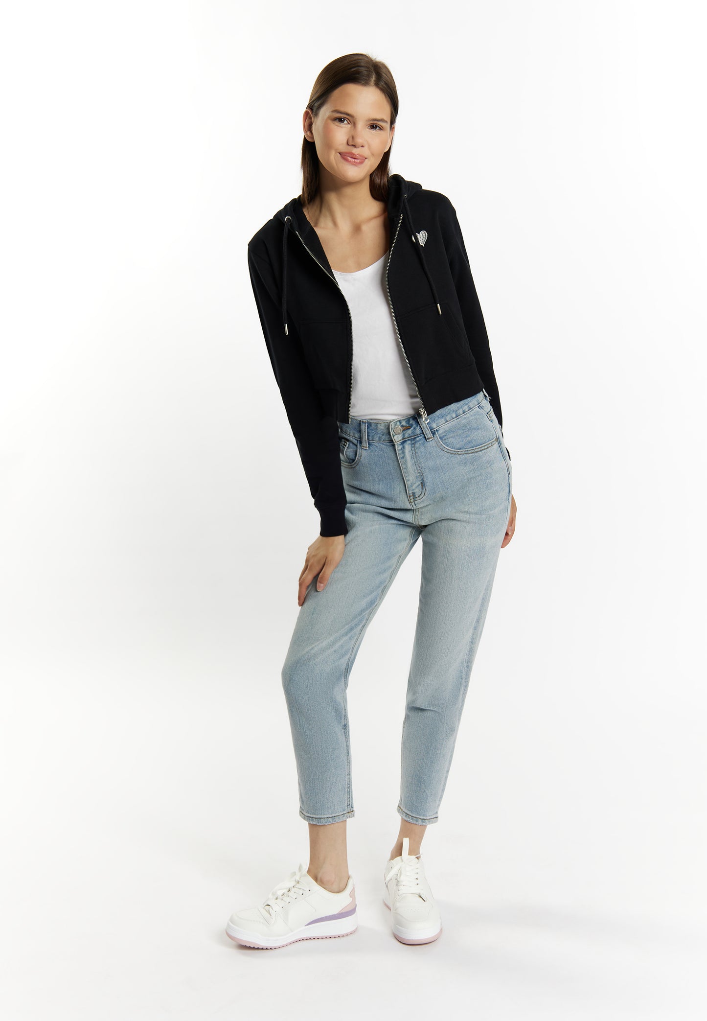 myMo women's cropped zip hoodie