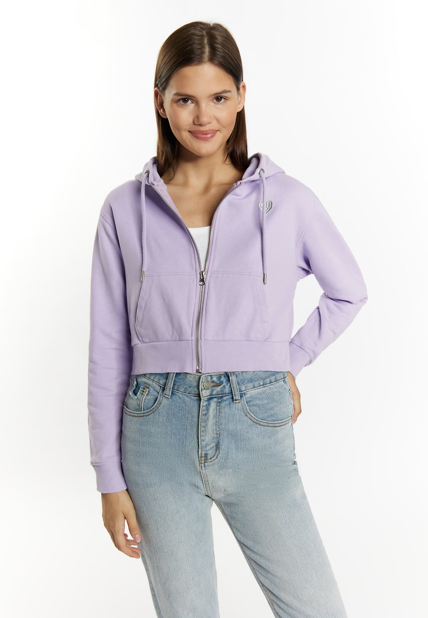 myMo women's cropped zip hoodie