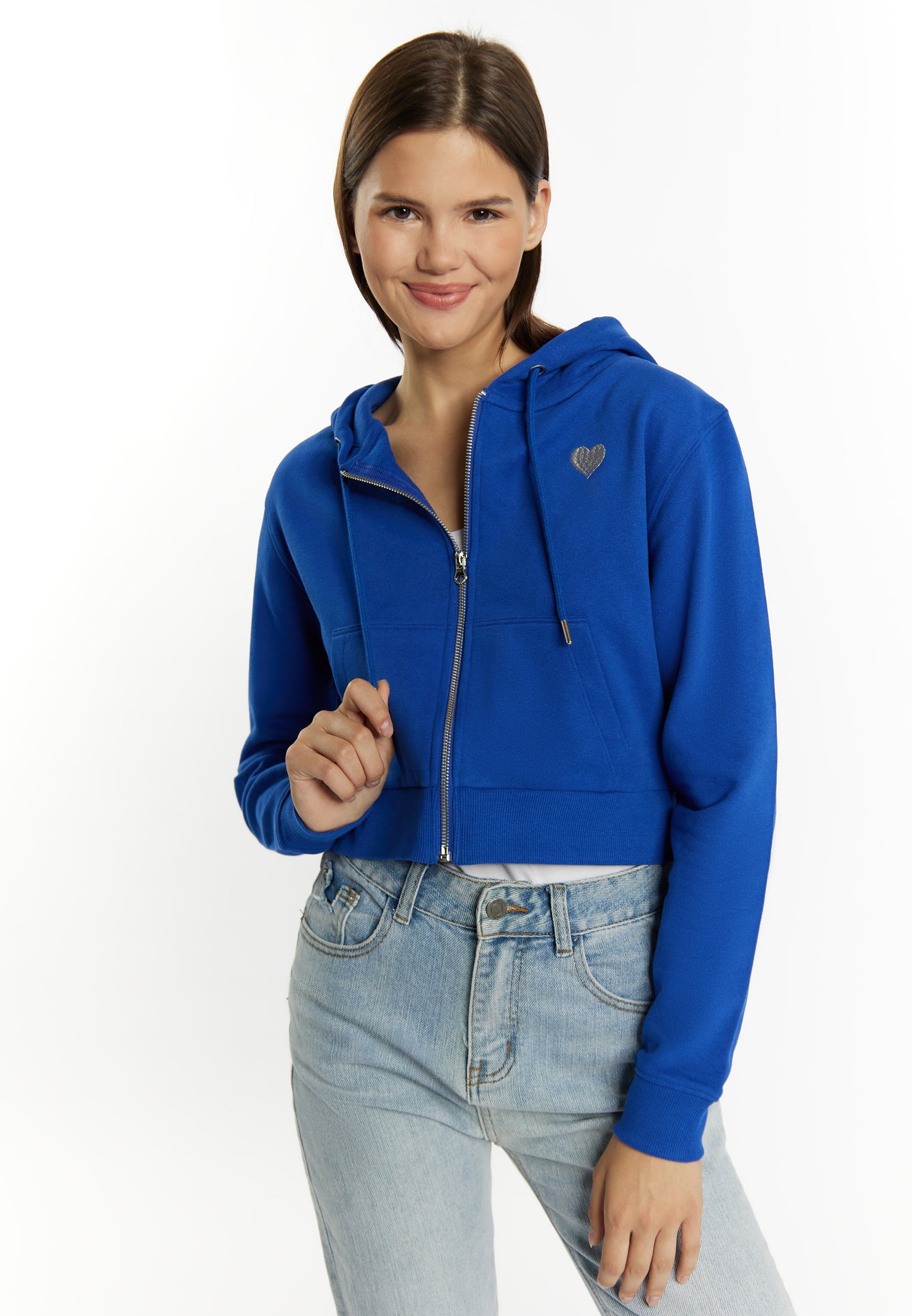 myMo women's cropped zip hoodie