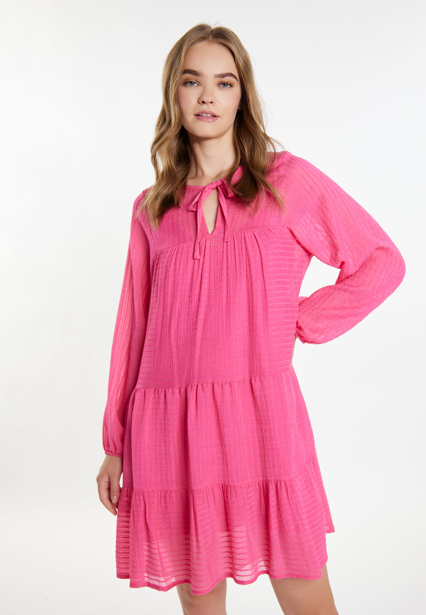 IZIA women's midi dress in a striped design