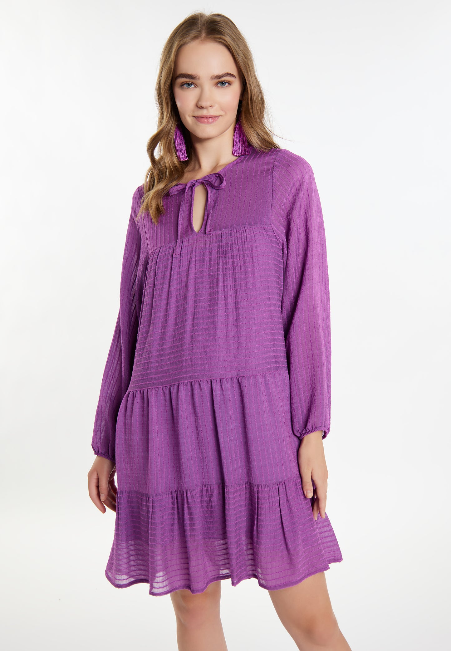 IZIA women's midi dress in a striped design