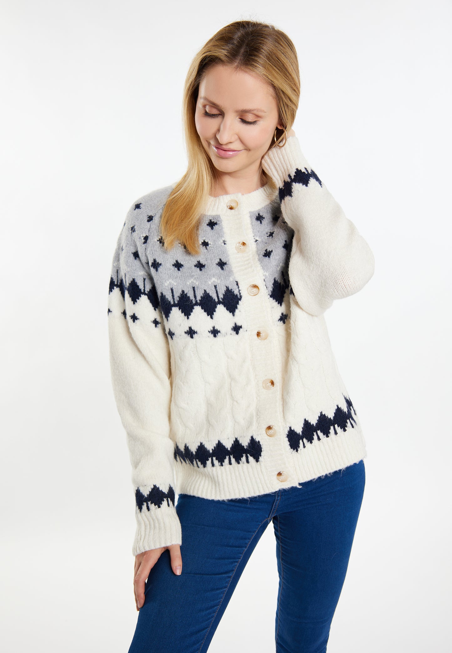 usha BLUE LABEL women's knit cardigan