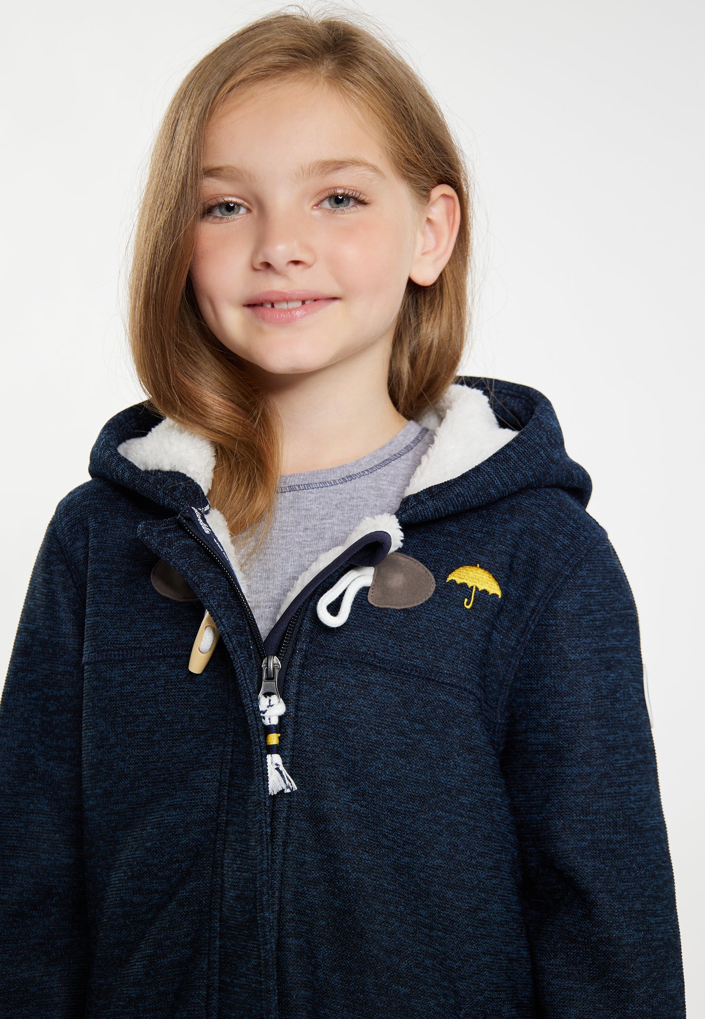 Schmuddelwedda girl's knitted fleece uffle coat
