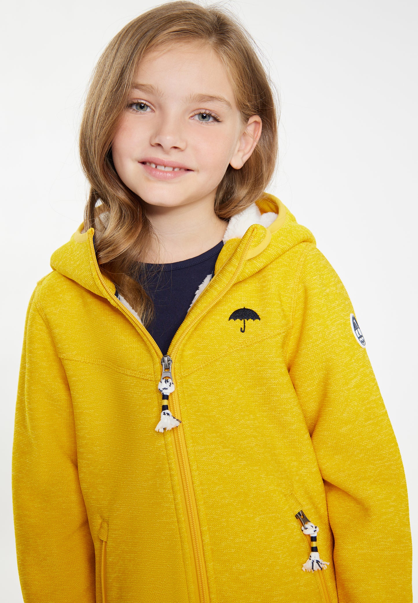 Schmuddelwedda girl's knitted fleece blouson jacket with teddy lining