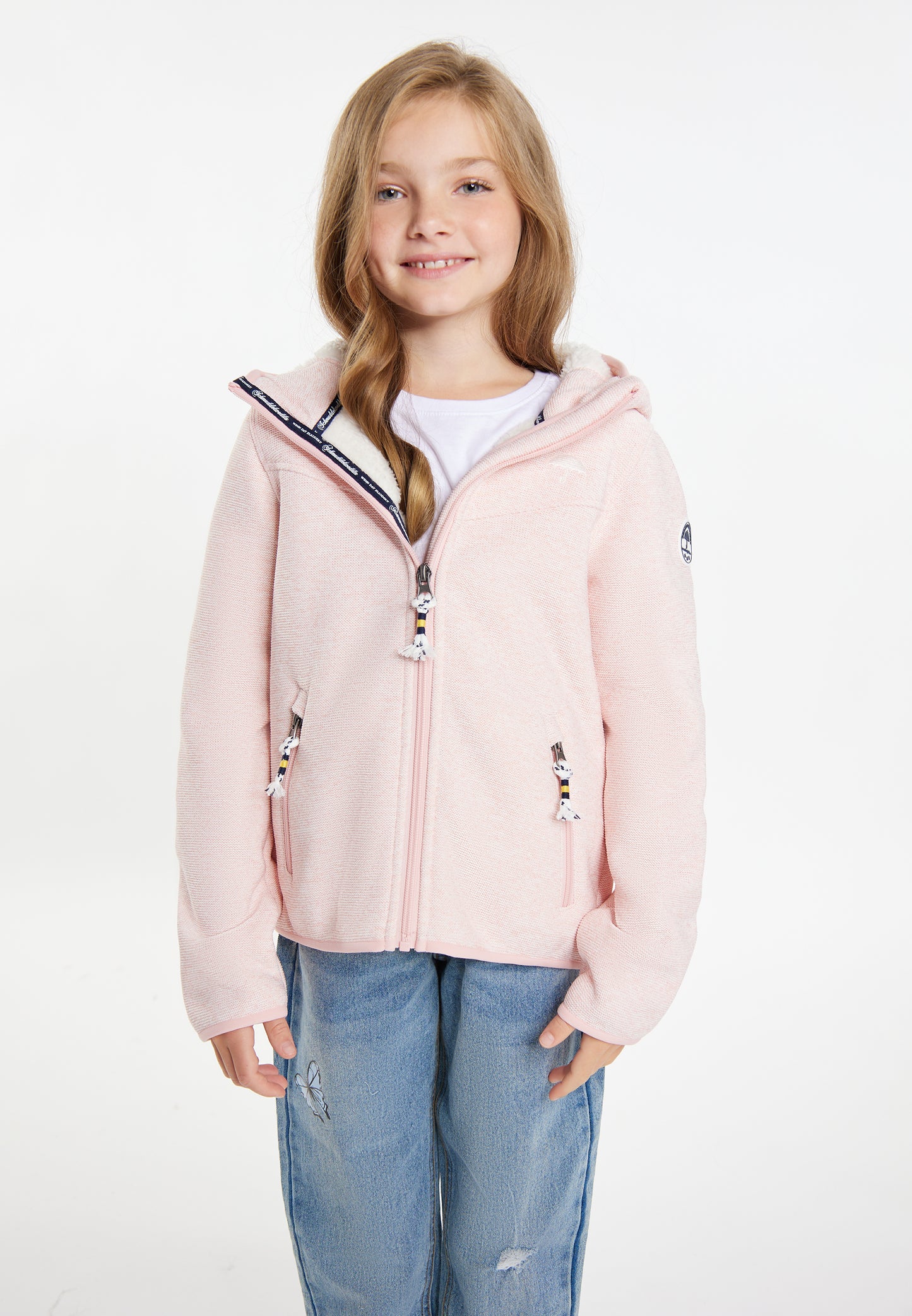 Schmuddelwedda girl's knitted fleece blouson jacket with teddy lining