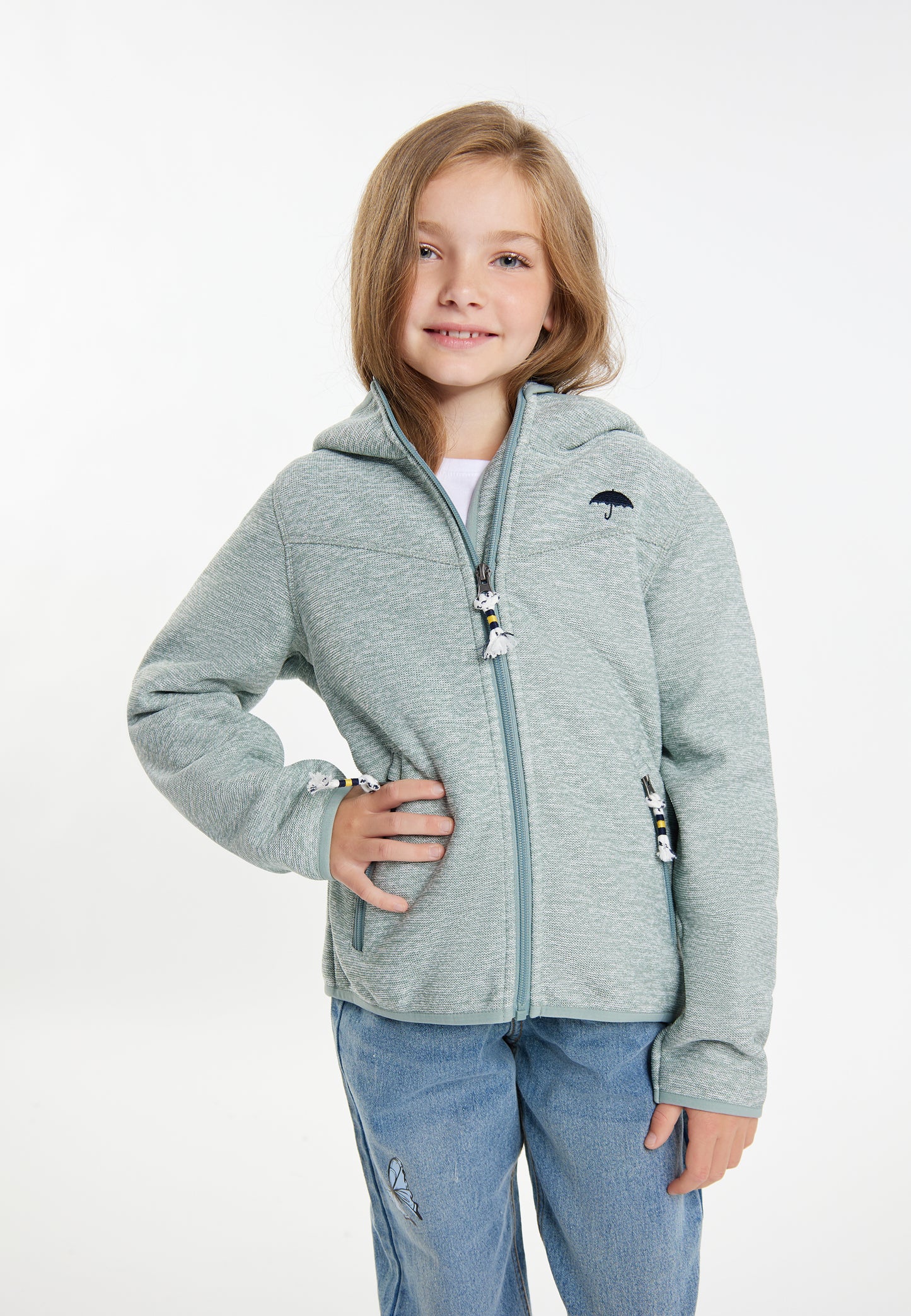 Schmuddelwedda girl's knitted fleece blouson jacket with teddy lining