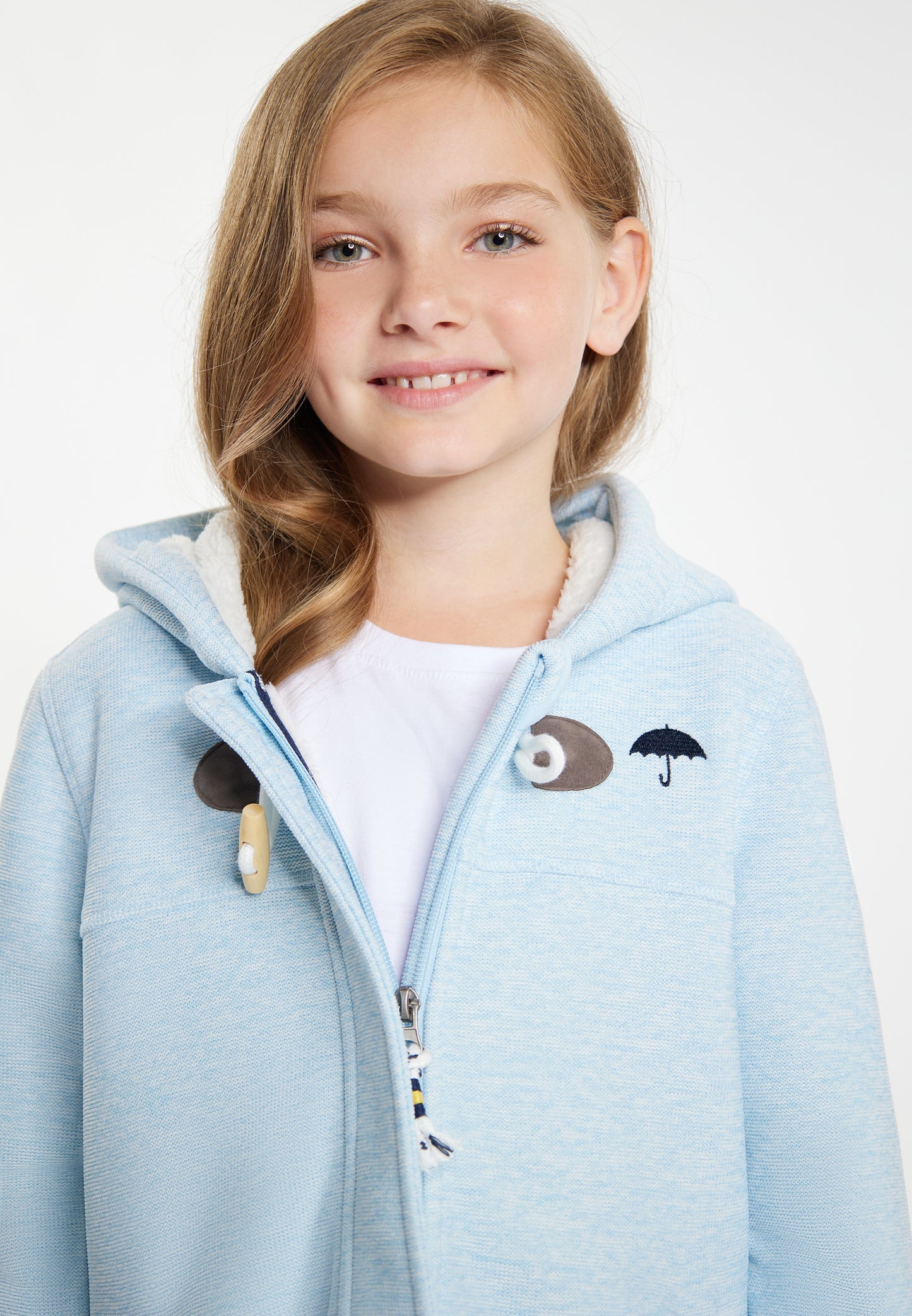 Schmuddelwedda girl's knitted fleece uffle coat