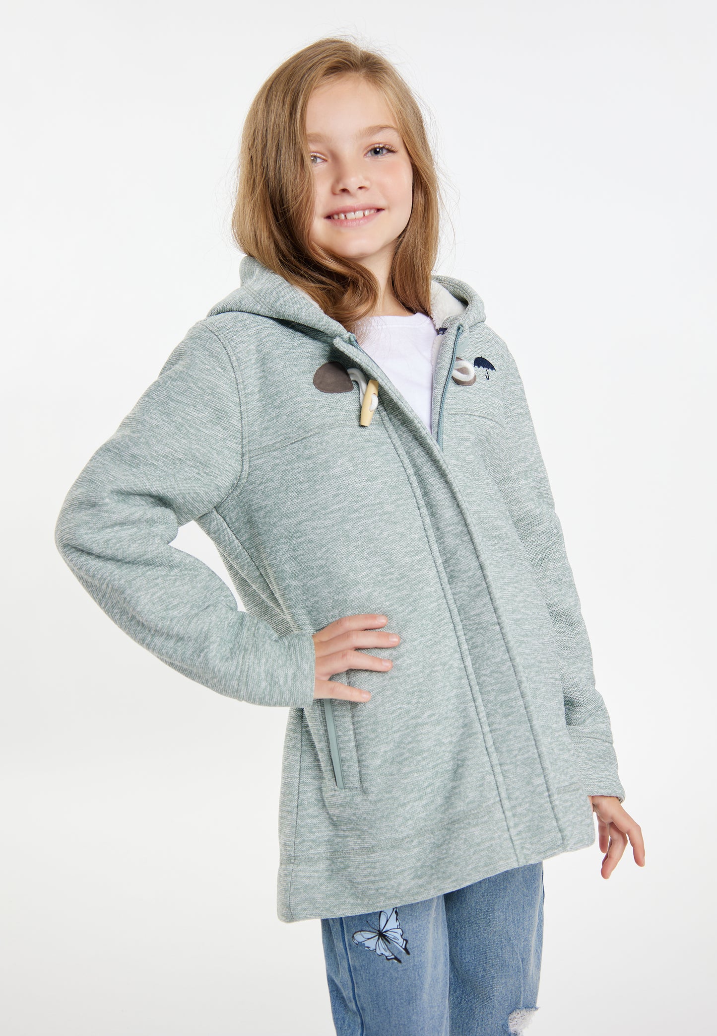 Schmuddelwedda girl's knitted fleece uffle coat
