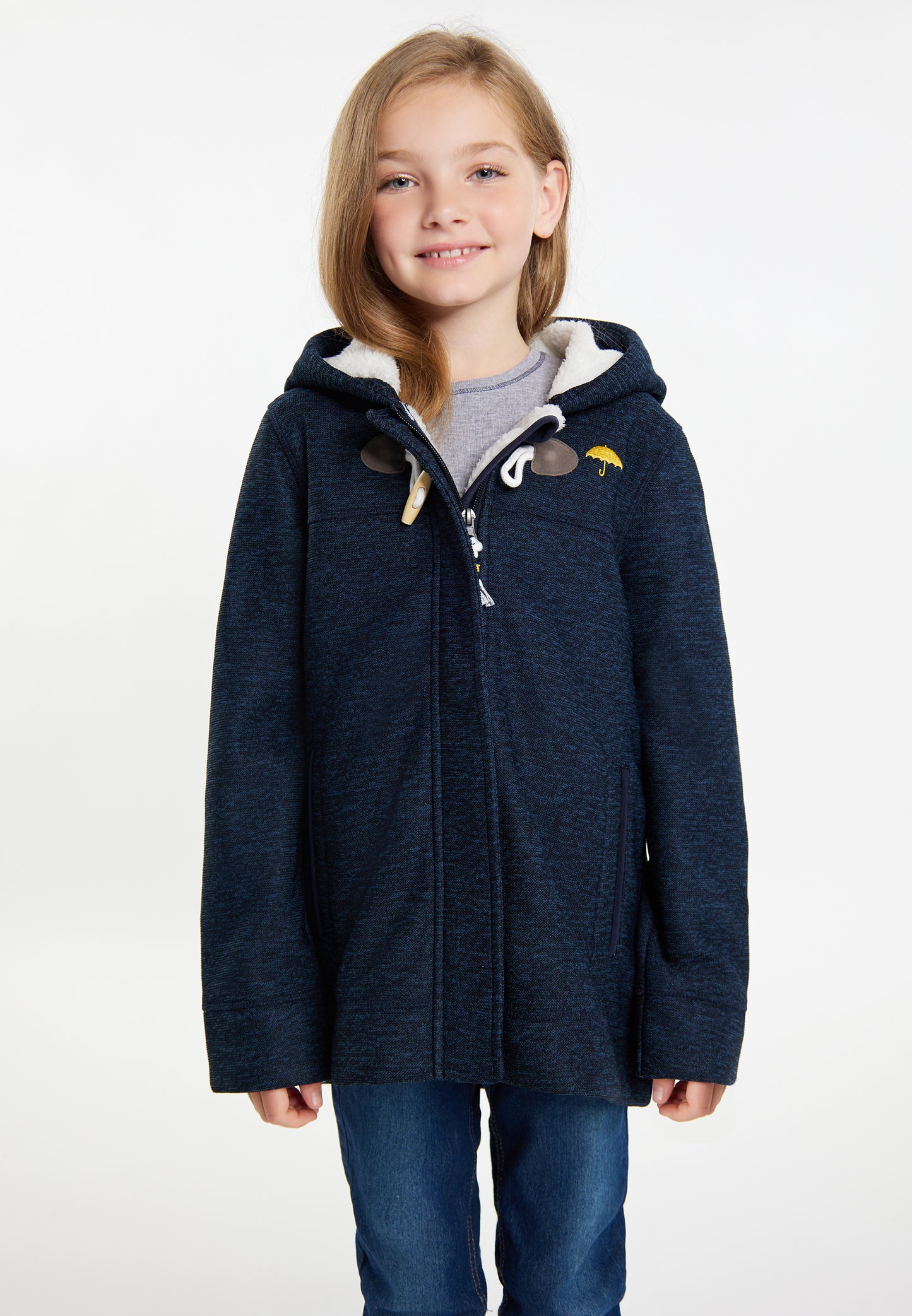 Schmuddelwedda girl's knitted fleece uffle coat
