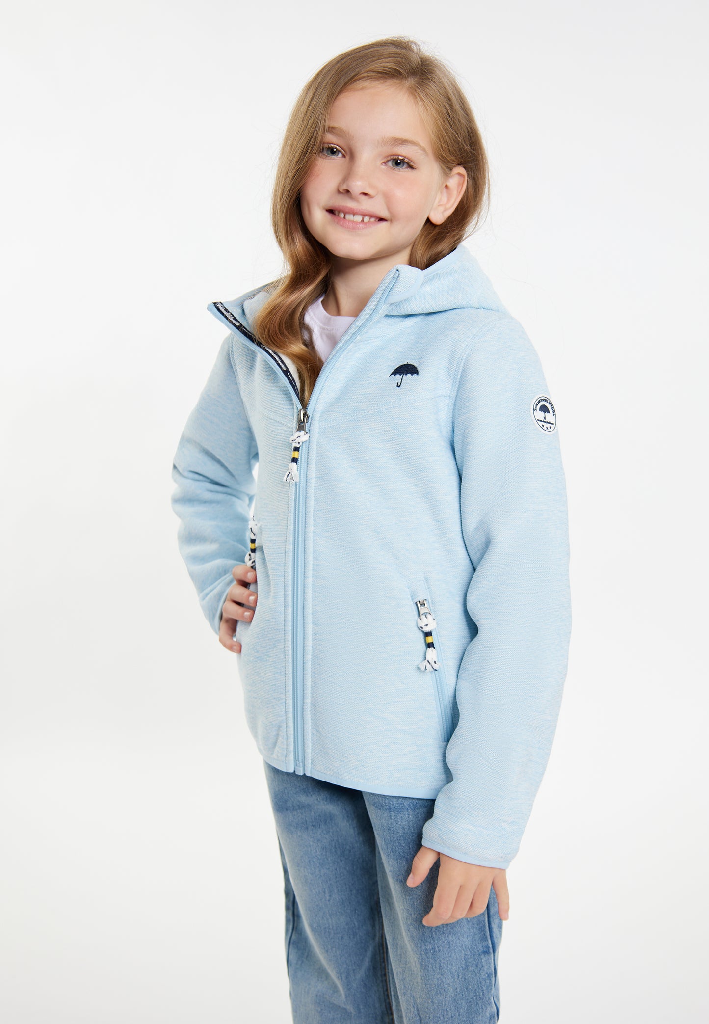 Schmuddelwedda girl's knitted fleece blouson jacket with teddy lining