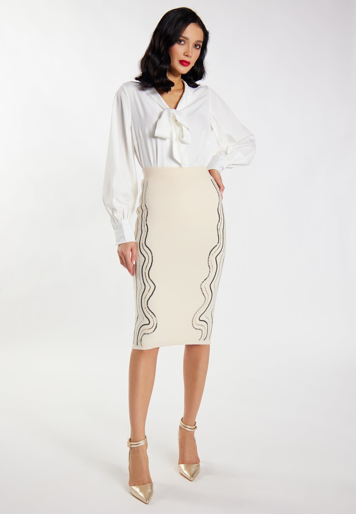 faina women's knit midi skirt