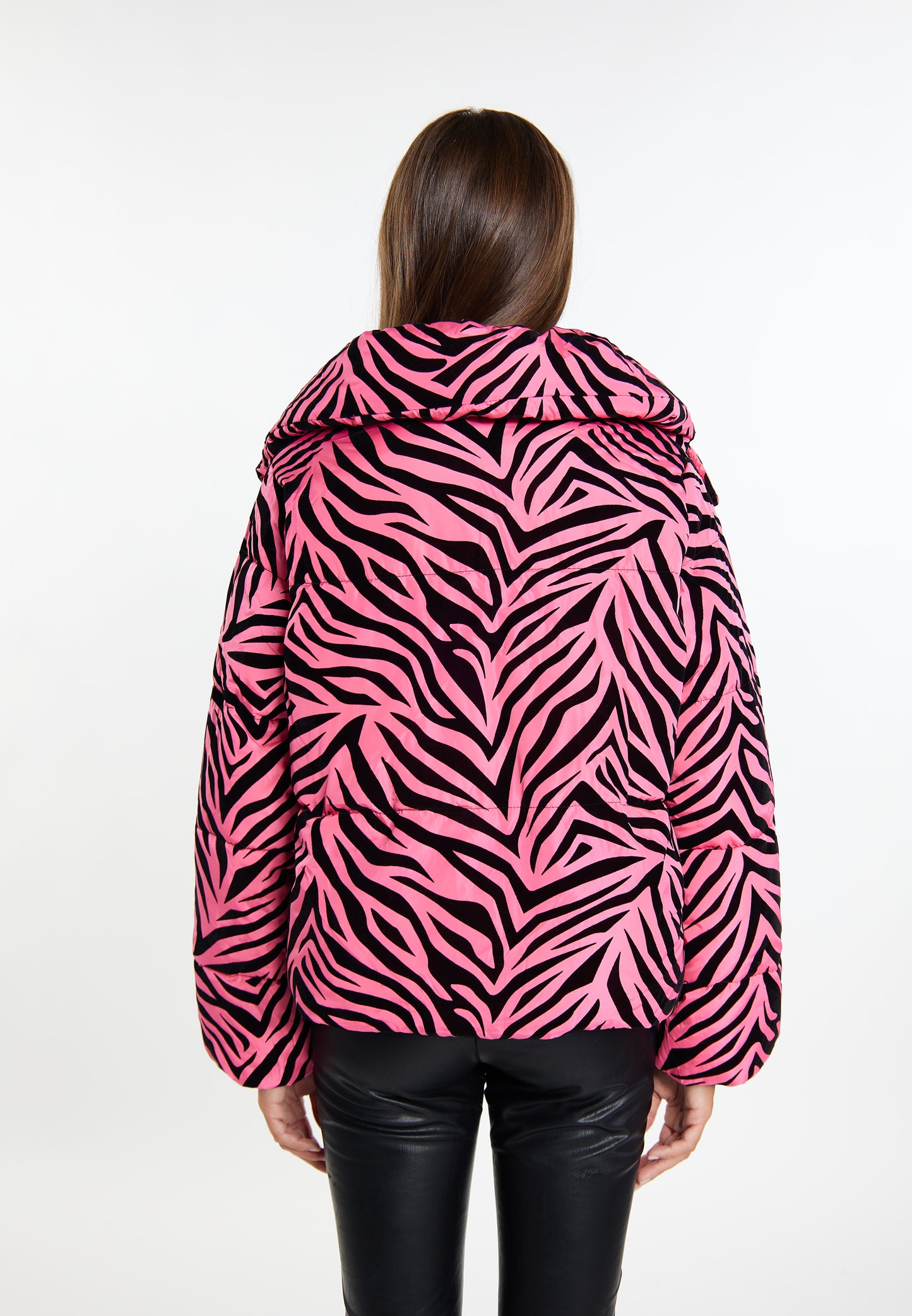 faina women's zebra print quilted jacket