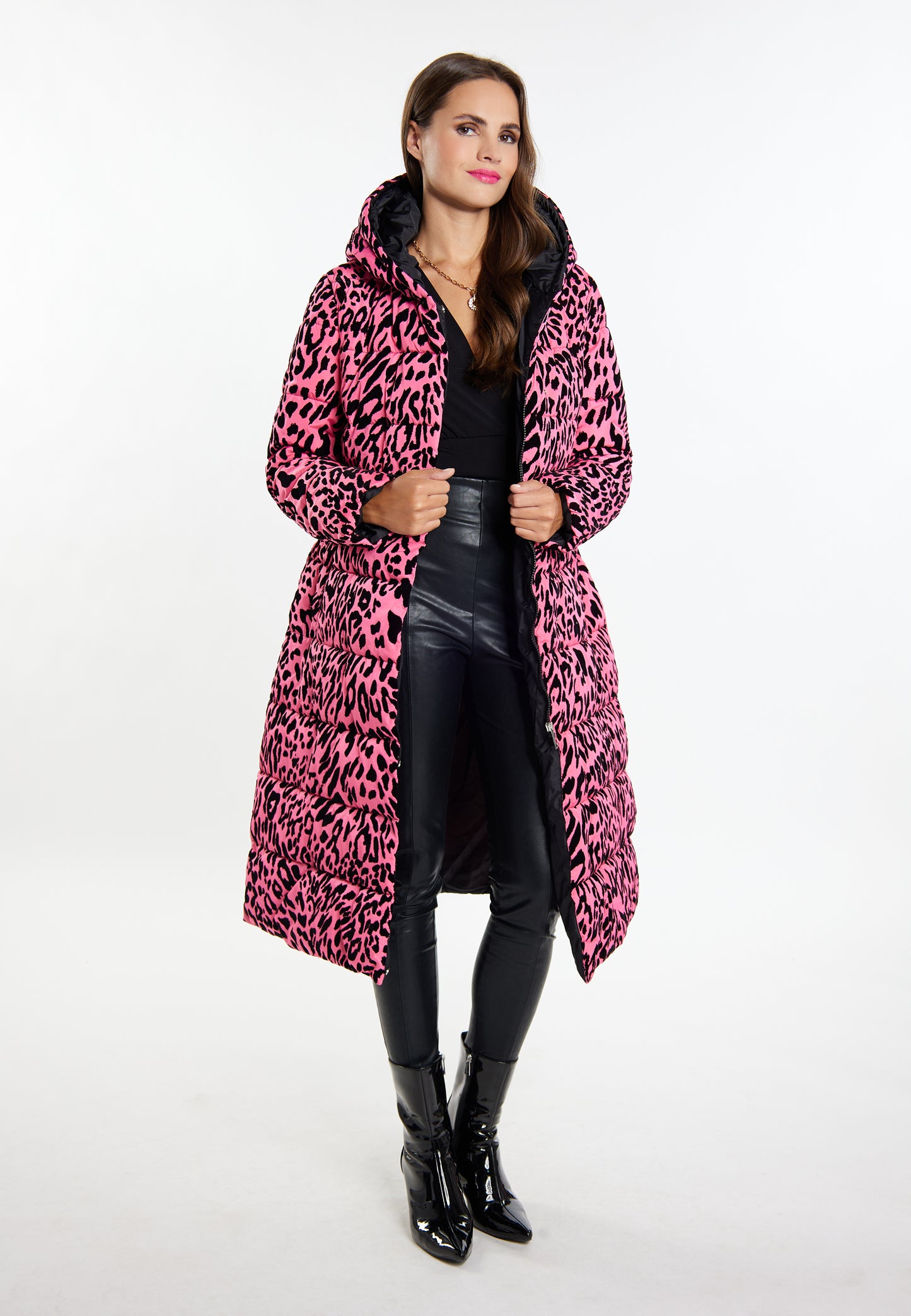 faina women's long quilted coat