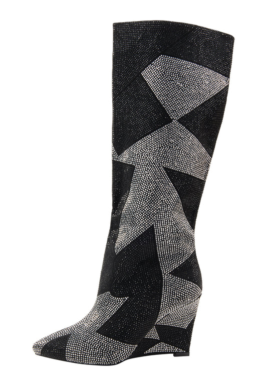 faina women's boots with rhinestone Trim