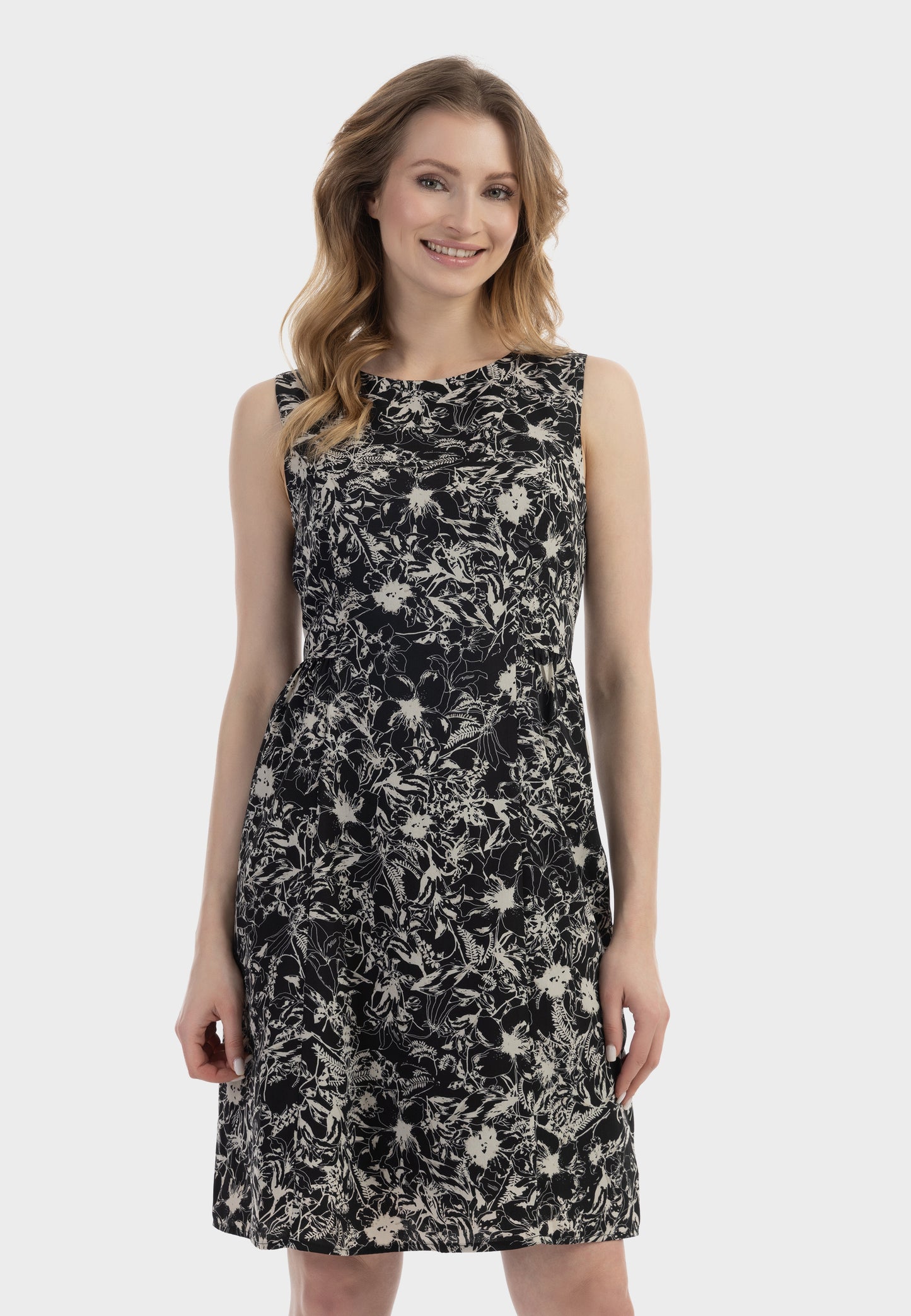 usha women's midi dress with a retro print